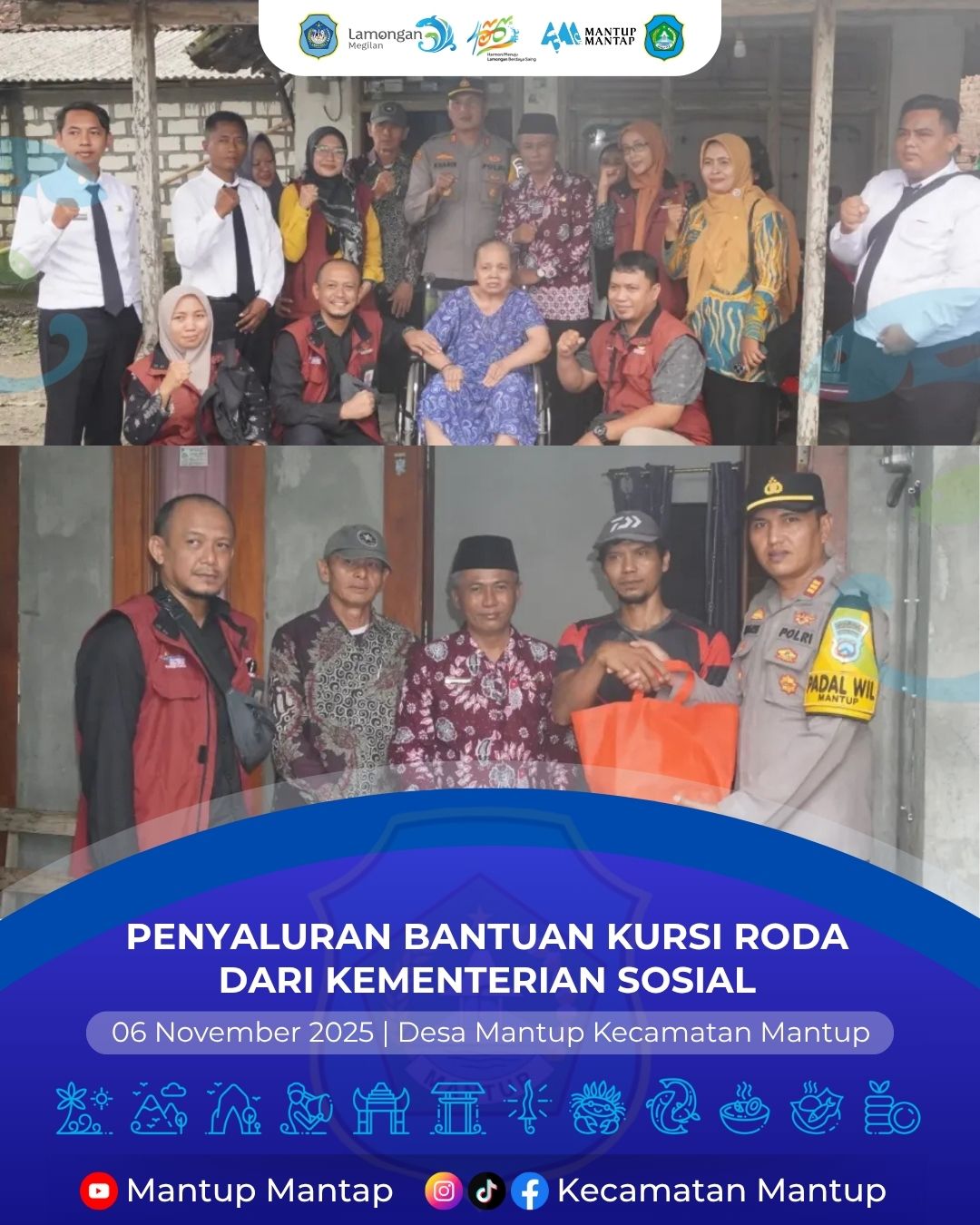 Foto: Pemerintah Kecamatan Mantup Fasilitasi Penyaluran Bantuan Kursi Roda dari Kementerian Sosial