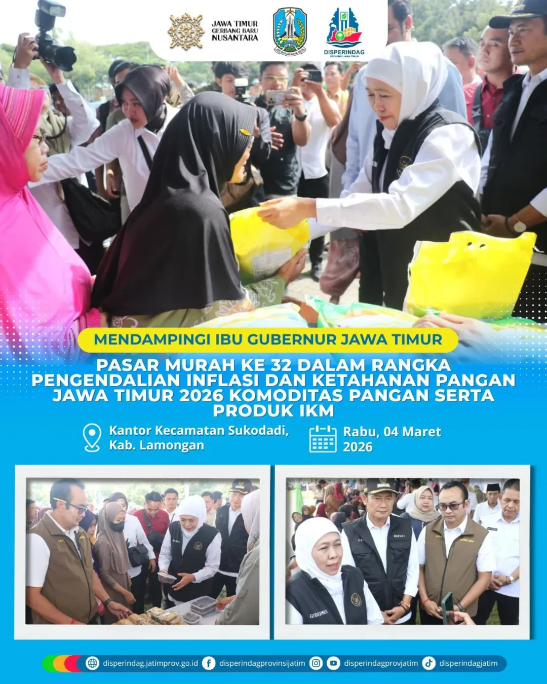 Foto: Mendampingi Ibu Gubernur Jawa Timur Dalam Program Pasar Murah ke-32 Provinsi Jawa Timur