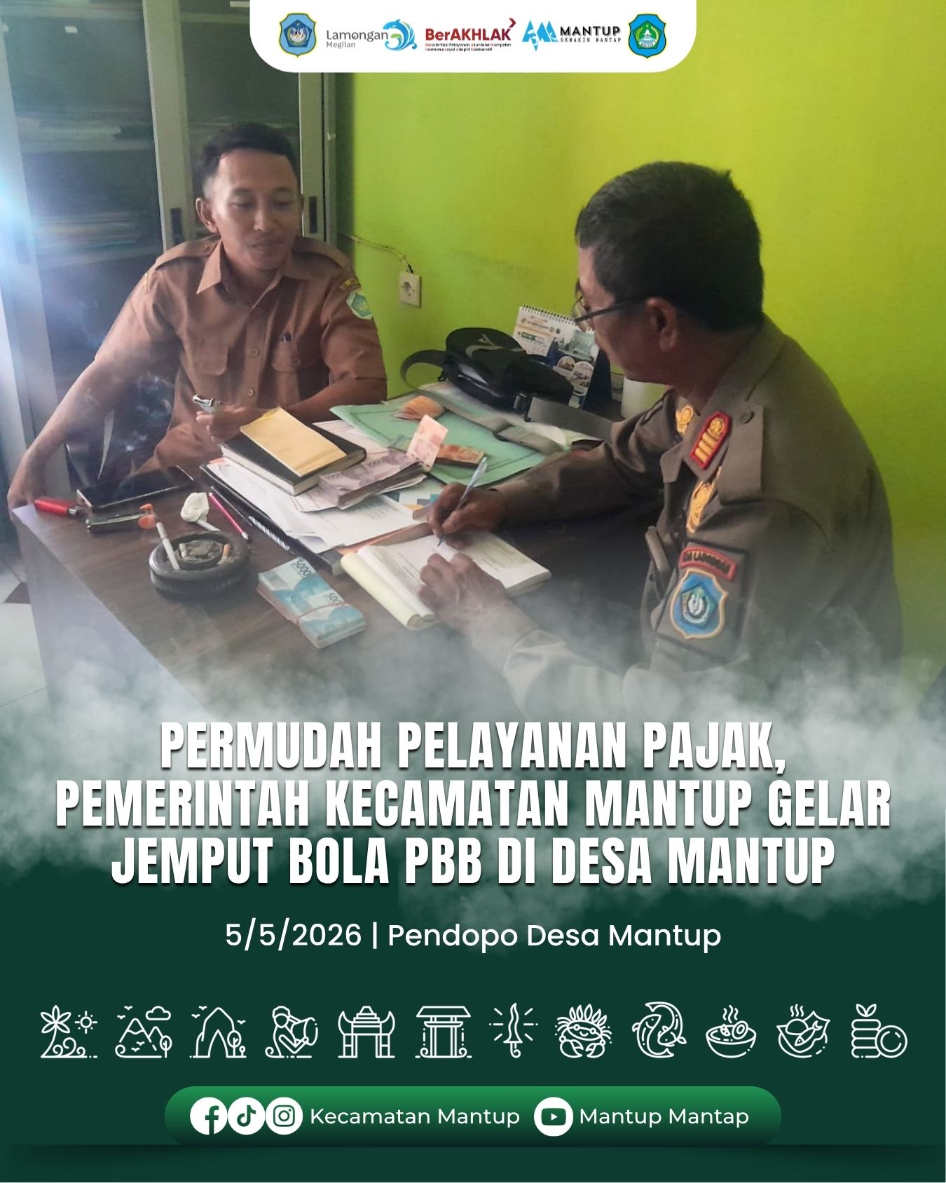 Foto: Permudah Pelayanan Pajak, Pemerintah Kecamatan Mantup Gelar Jemput Bola PBB Di Desa Mantup