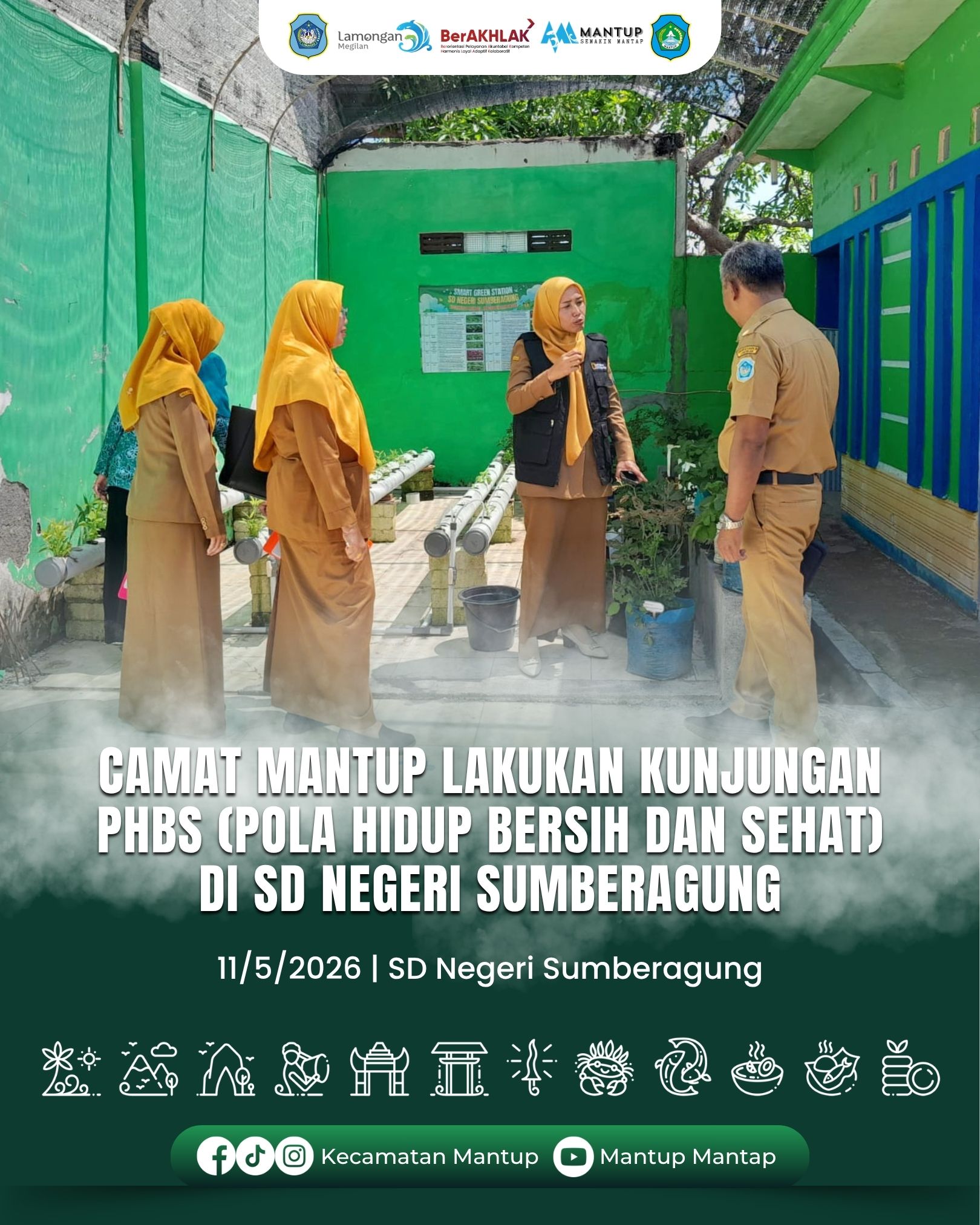 Foto: Camat Mantup Lakukan Kunjungan PHBS (Pola Hidup Bersih dan Sehat) di SD Negeri Sumberagung