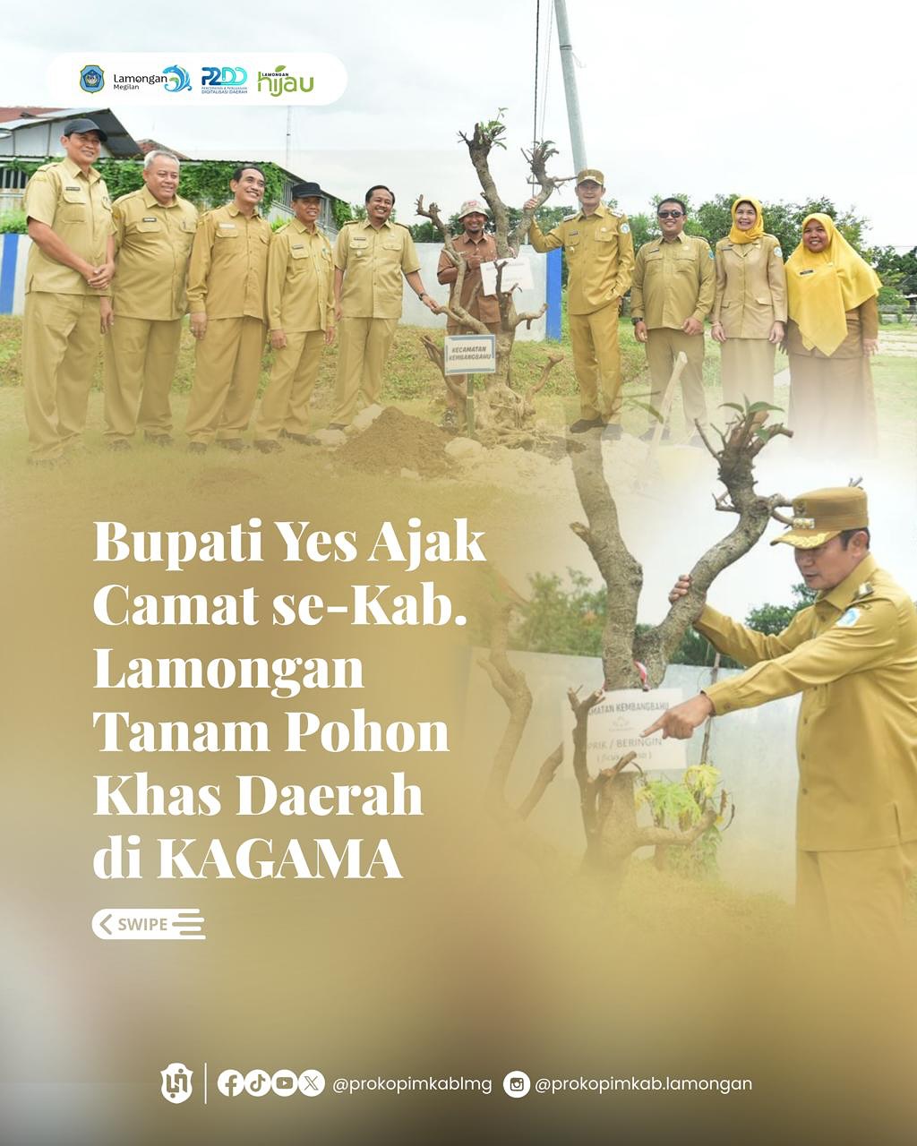 Foto: Bupati Yes Ajak Camat se-Kab. Lamongan Tanam Pohon Khas Daerah di KAGAMA