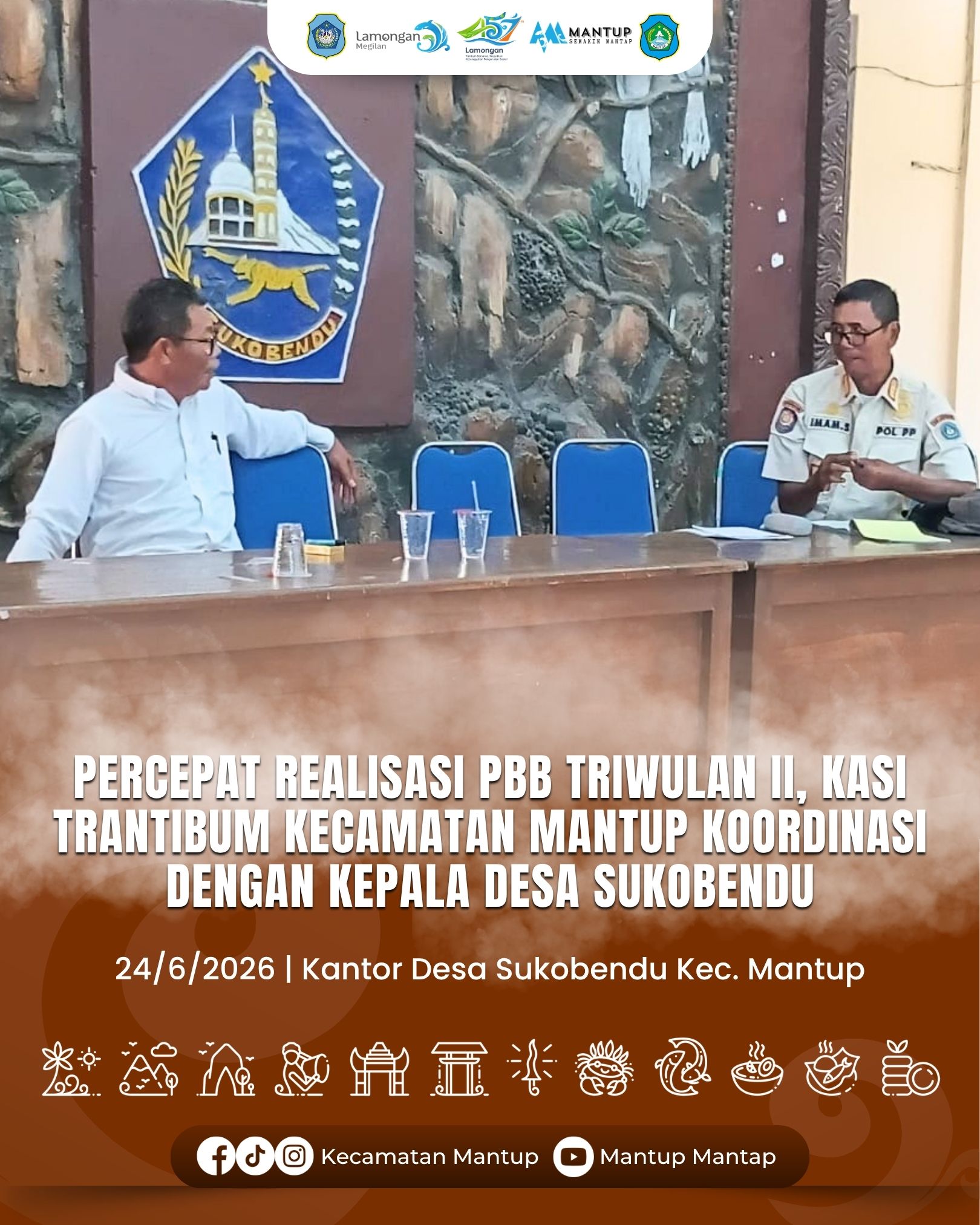 Foto: Percepat Realisasi PBB Triwulan II, Kasi Trantibum Kecamatan Mantup Koordinasi dengan Kepala Desa Sukobendu