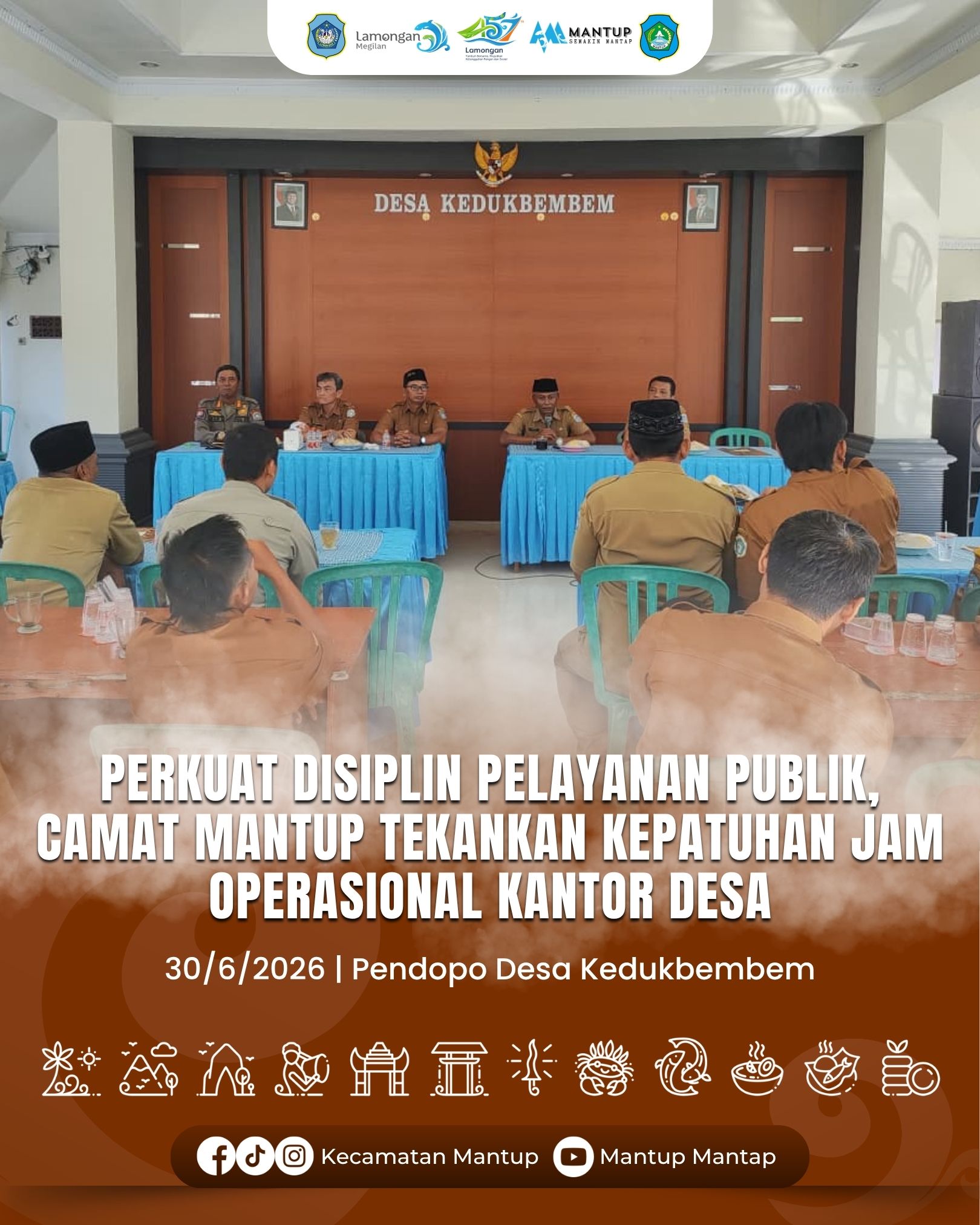 Perkuat Disiplin Pelayanan Publik, Camat Mantup Tekankan Kepatuhan Jam Operasional Kantor Desa