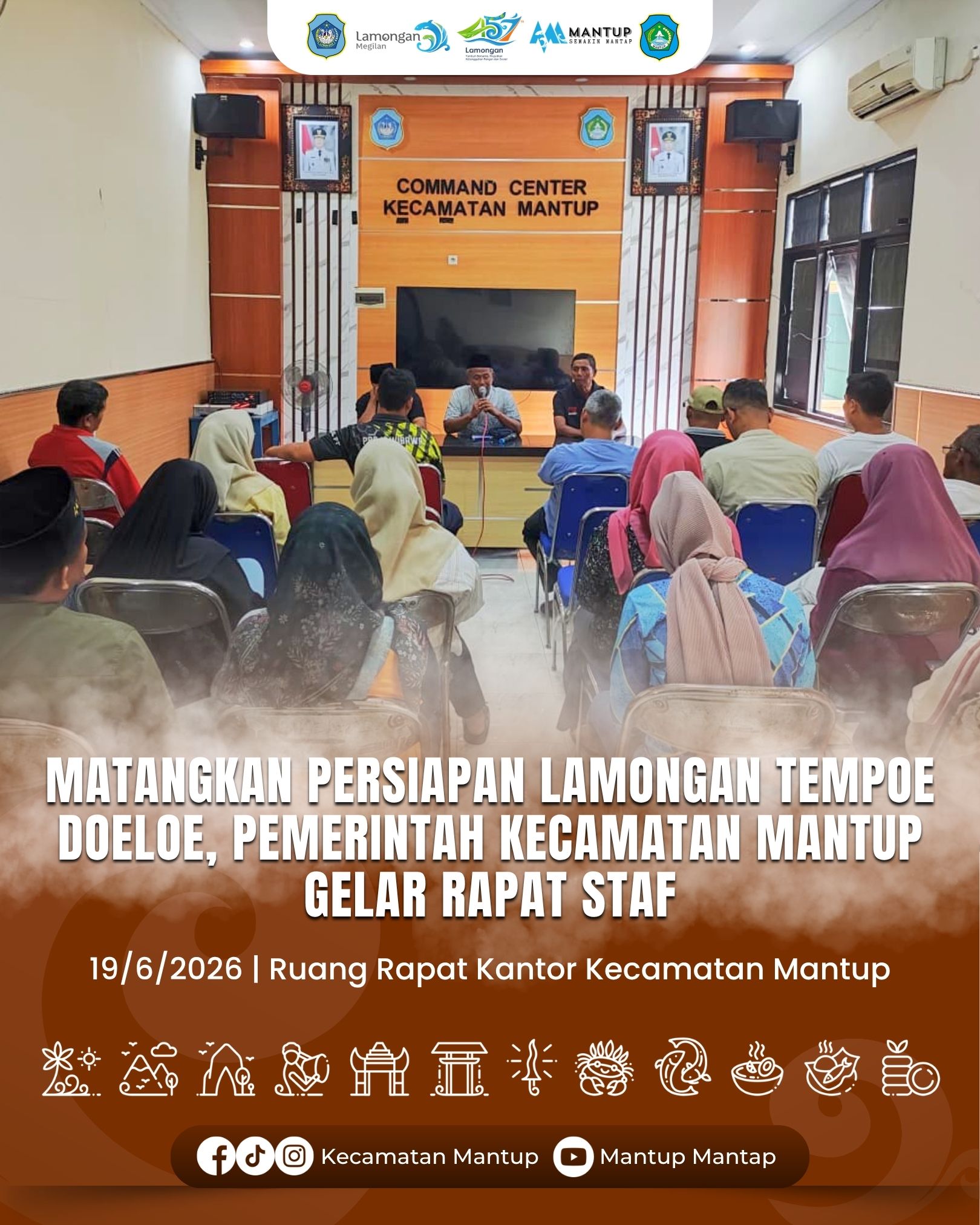 Foto: Matangkan Persiapan Lamongan Tempoe Doeloe, Pemerintah Kecamatan Mantup Gelar Rapat Staf