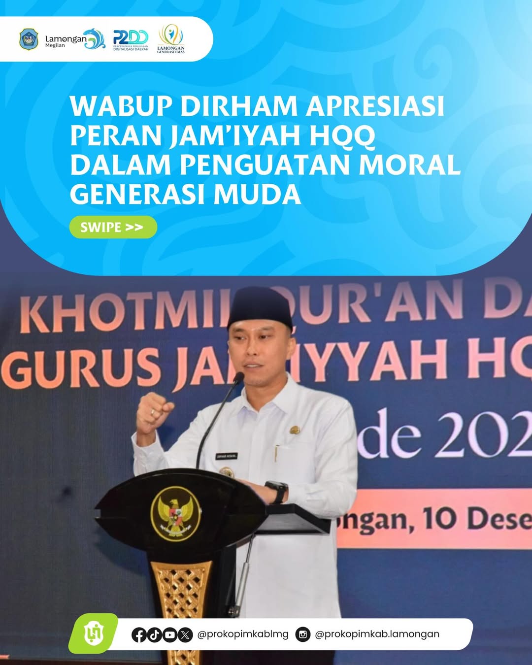 Foto: Wabup Dirham Apresiasi Peran Jam’iyah HQQ Dalam Penguatan Moral Generasi Muda