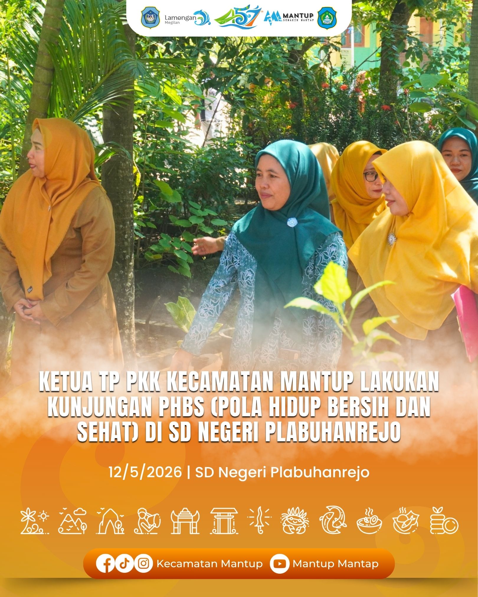 Foto: Ketua TP PKK Kecamatan Mantup Lakukan Kunjungan PHBS (Pola Hidup Bersih dan Sehat) di SD Negeri Plabuhanrejo