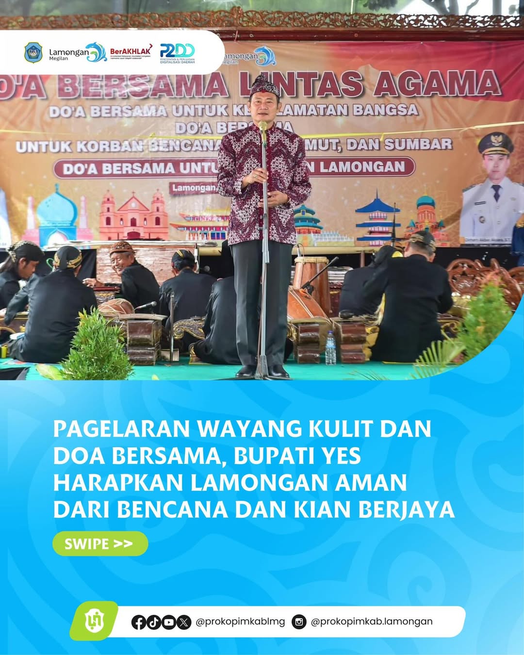 Foto: Pagelaran Wayang Kulit dan Doa Bersama, Bupati Yes Harapkan Lamongan Aman dari Bencana dan Kian Berjaya