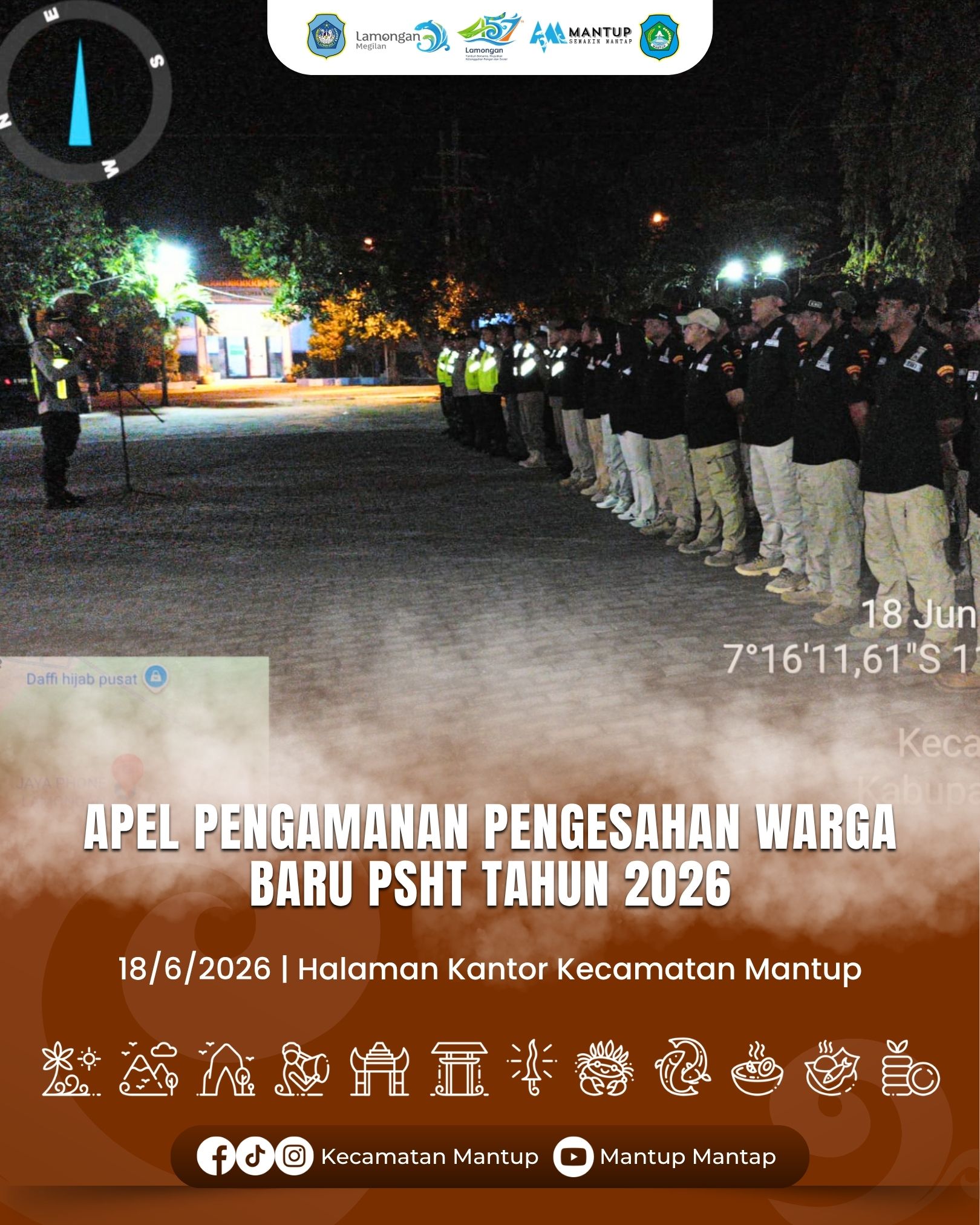 Foto: Apel Pengamanan Pengesahan Warga Baru PSHT Tahun 2026