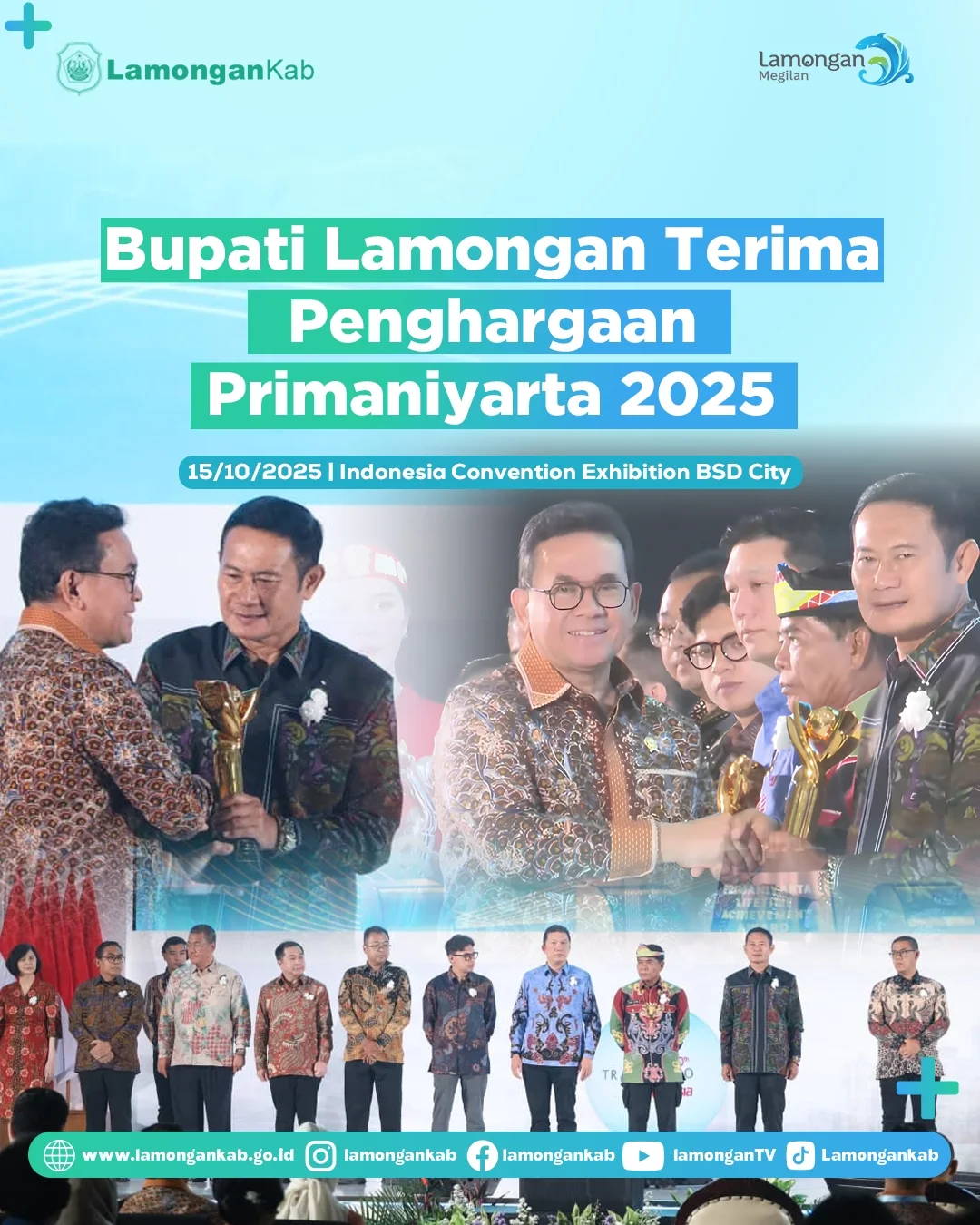 Foto: Bupati Lamongan Terima Penghargaan Primaniyarta 2025