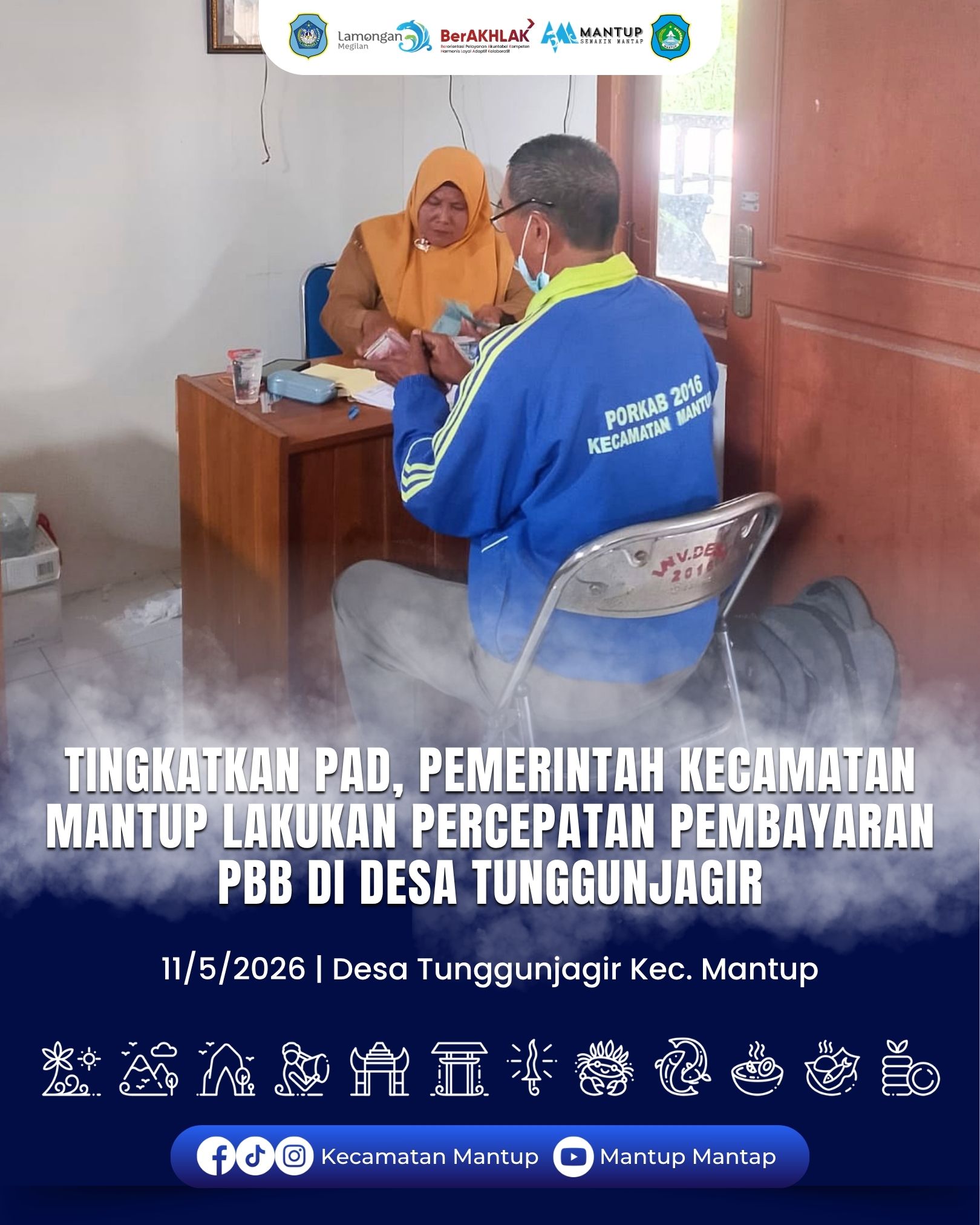Foto: Tingkatkan PAD, Pemerintah Kecamatan Mantup Lakukan Percepatan Pembayaran PBB Di Desa Tunggunjagir