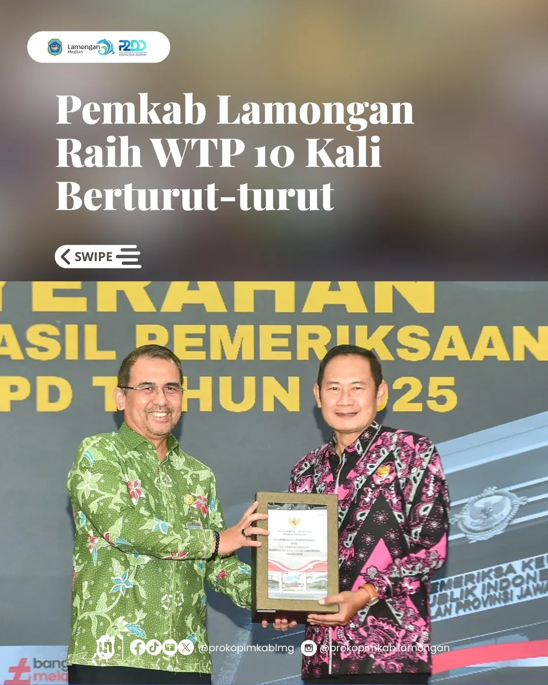 Foto: Pemkab Lamongan Raih WTP 10 Kali Berturut-turut
