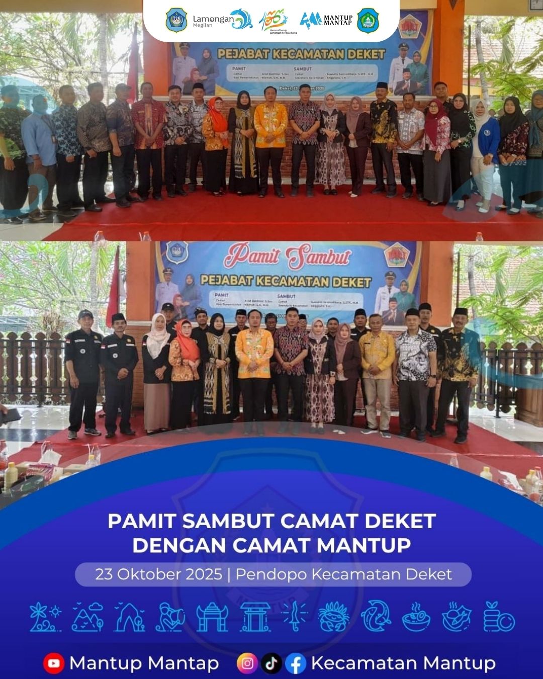 Foto: Pamit Sambut Camat Deket dengan Camat Mantup