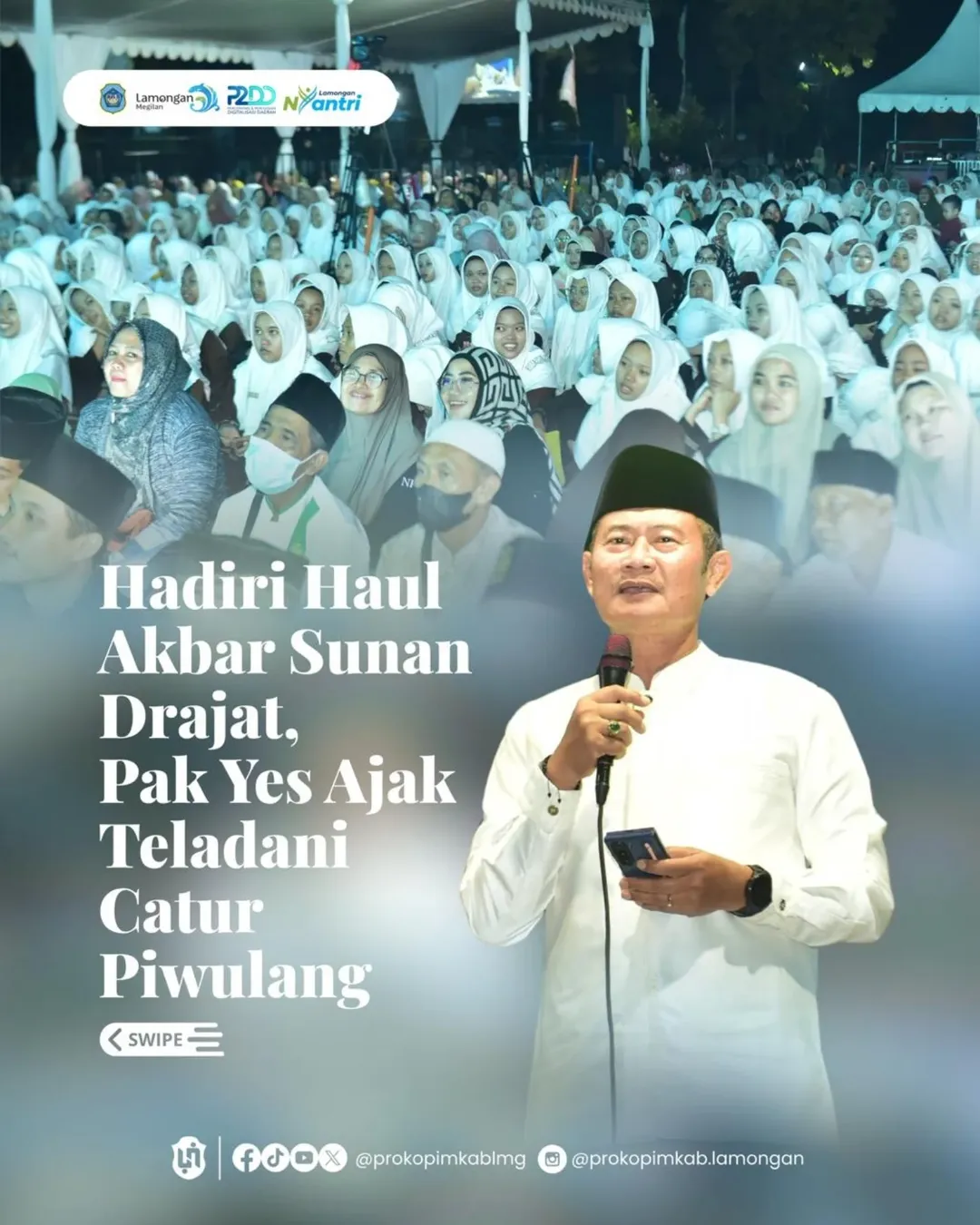 Foto: Hadiri Haul Akbar Sunan Drajat, Pak Yes Ajak Teladani Catur Piwulang