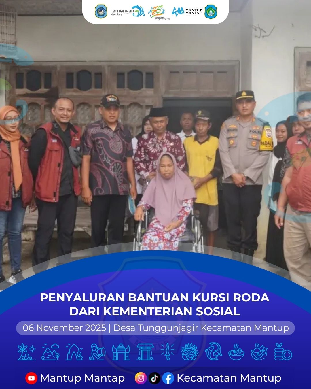 Foto: Penyaluran Bantuan Kursi Roda dari Kementerian Sosial di Desa Tunngunjagir Kecamatan Mantup