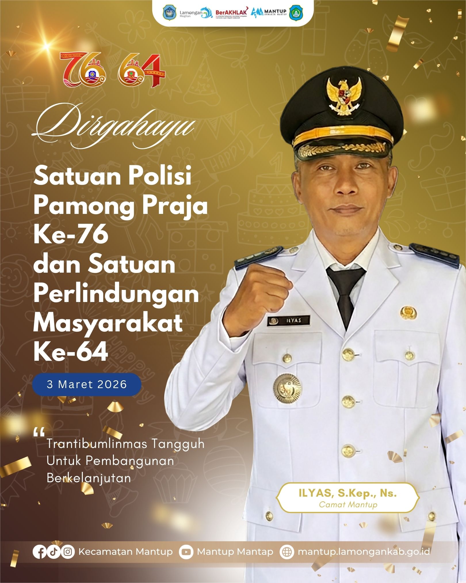 Foto: Dirgahayu Polisi Pamong Praja Ke- 76 dan Satuan Perlindungan Masyarakat Ke-64