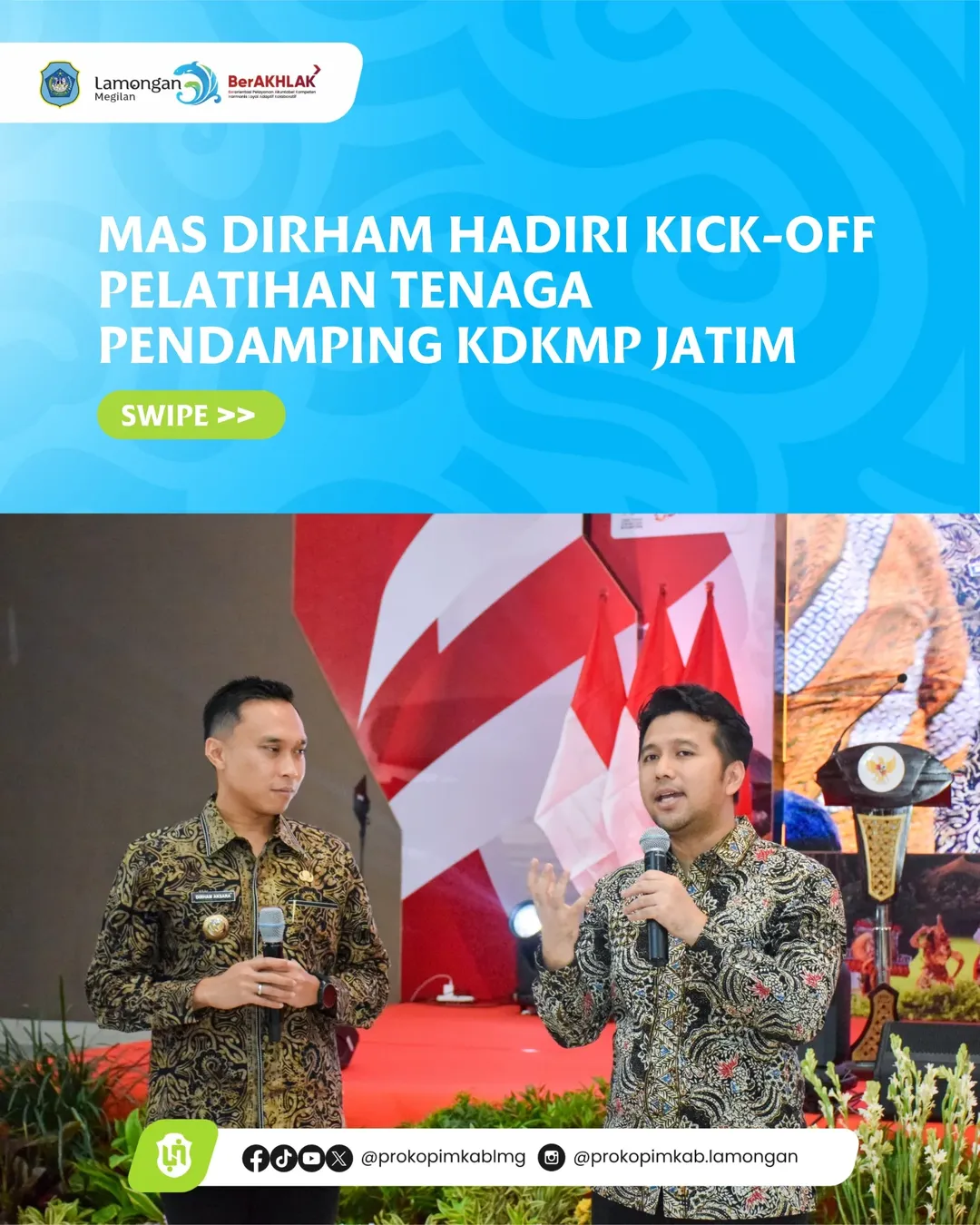 Foto: Mas Dirham Hadiri Kick-Off Pelatihan Tenaga Pendamping KDKMP Jatim