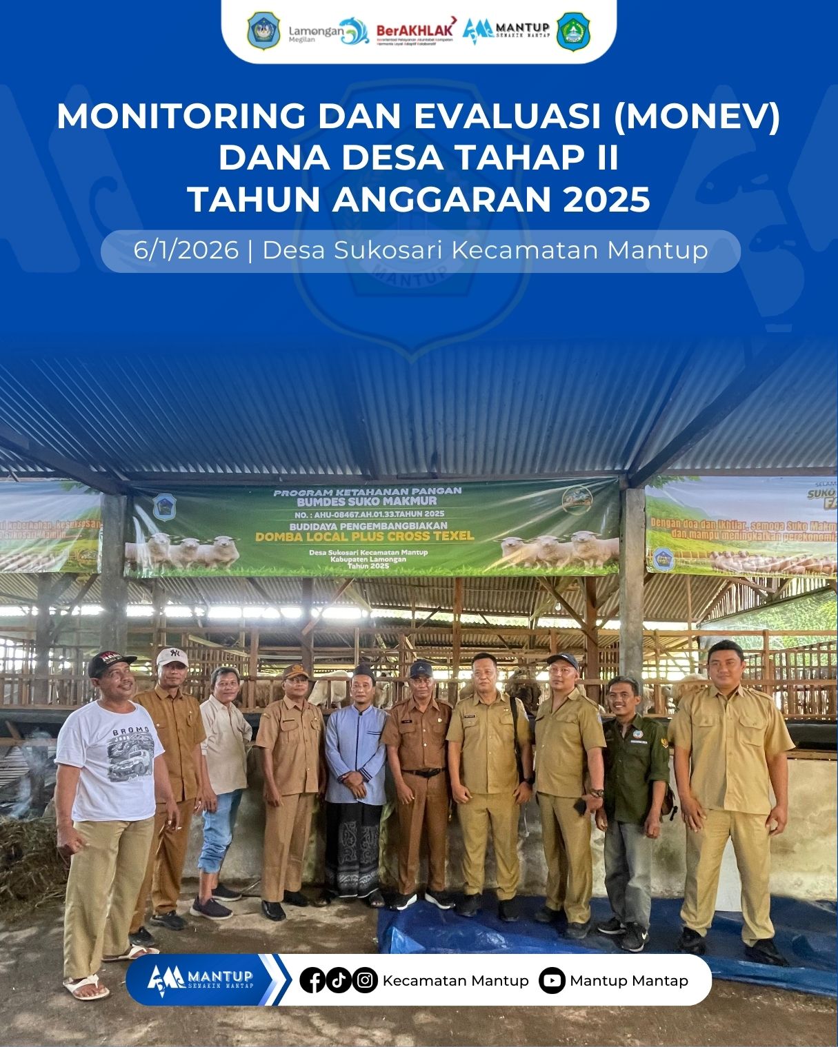 Foto: Monev Dana Desa Tahap II Tahun Anggaran 2025 di Desa Sukosari Kecamatan Mantup