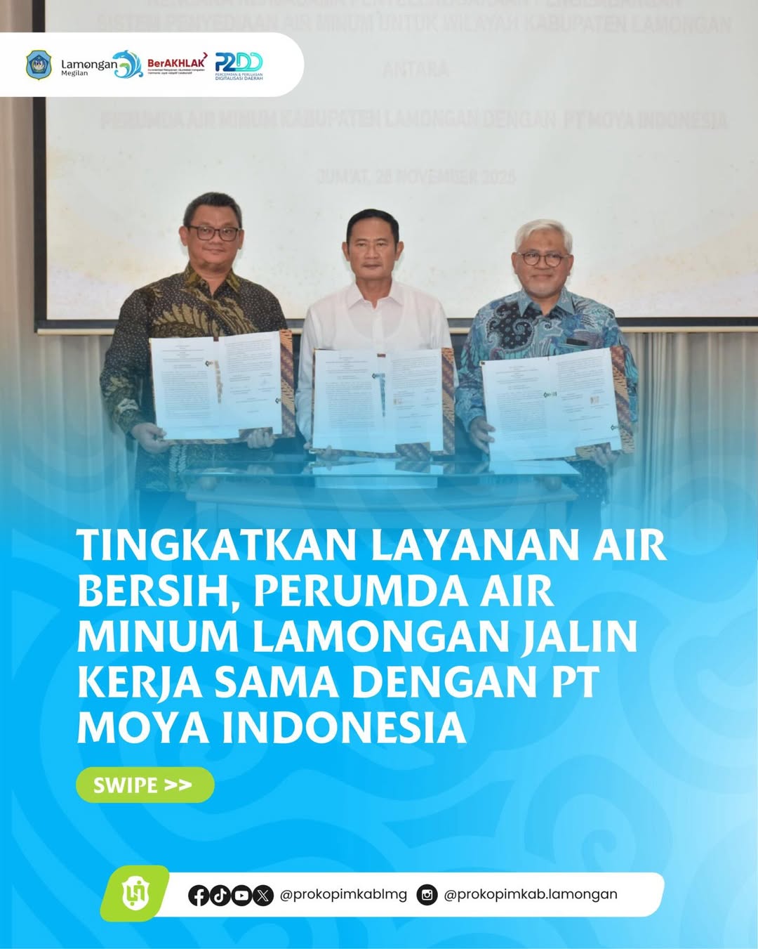 Foto: Tingkatkan Layanan Air Bersih, Perumda Air Minum Lamongan Jalin Kerja Sama dengan PT Moya Indonesia