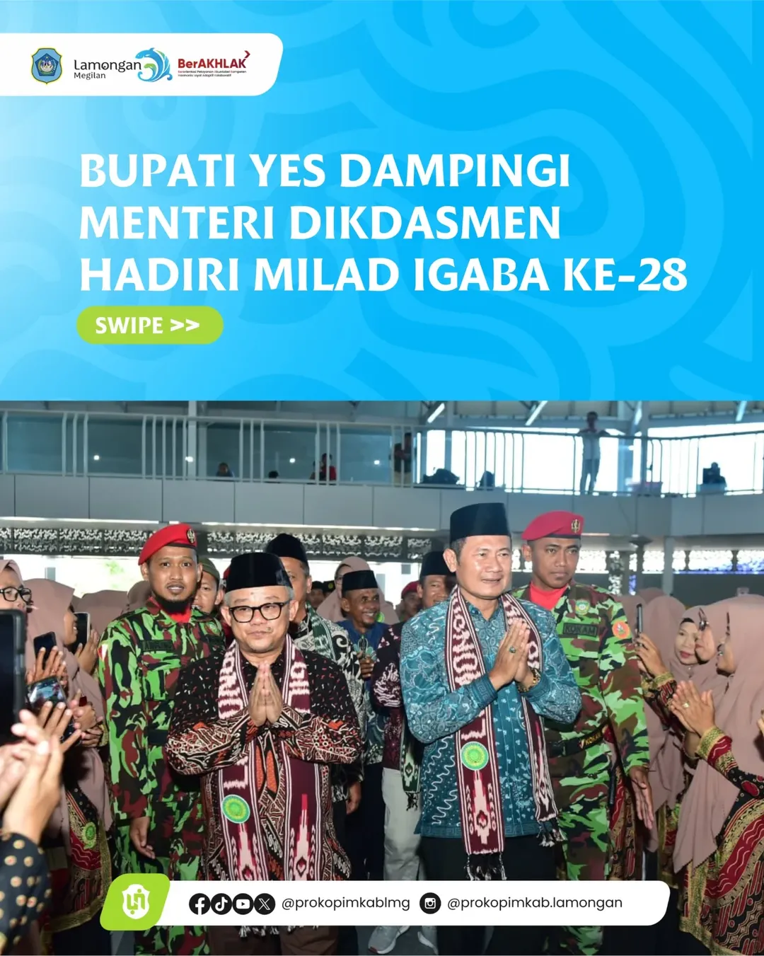 Foto: Bupati Yes Dampingi Menteri Dikdasmen Hadiri Milad IGABA ke-28