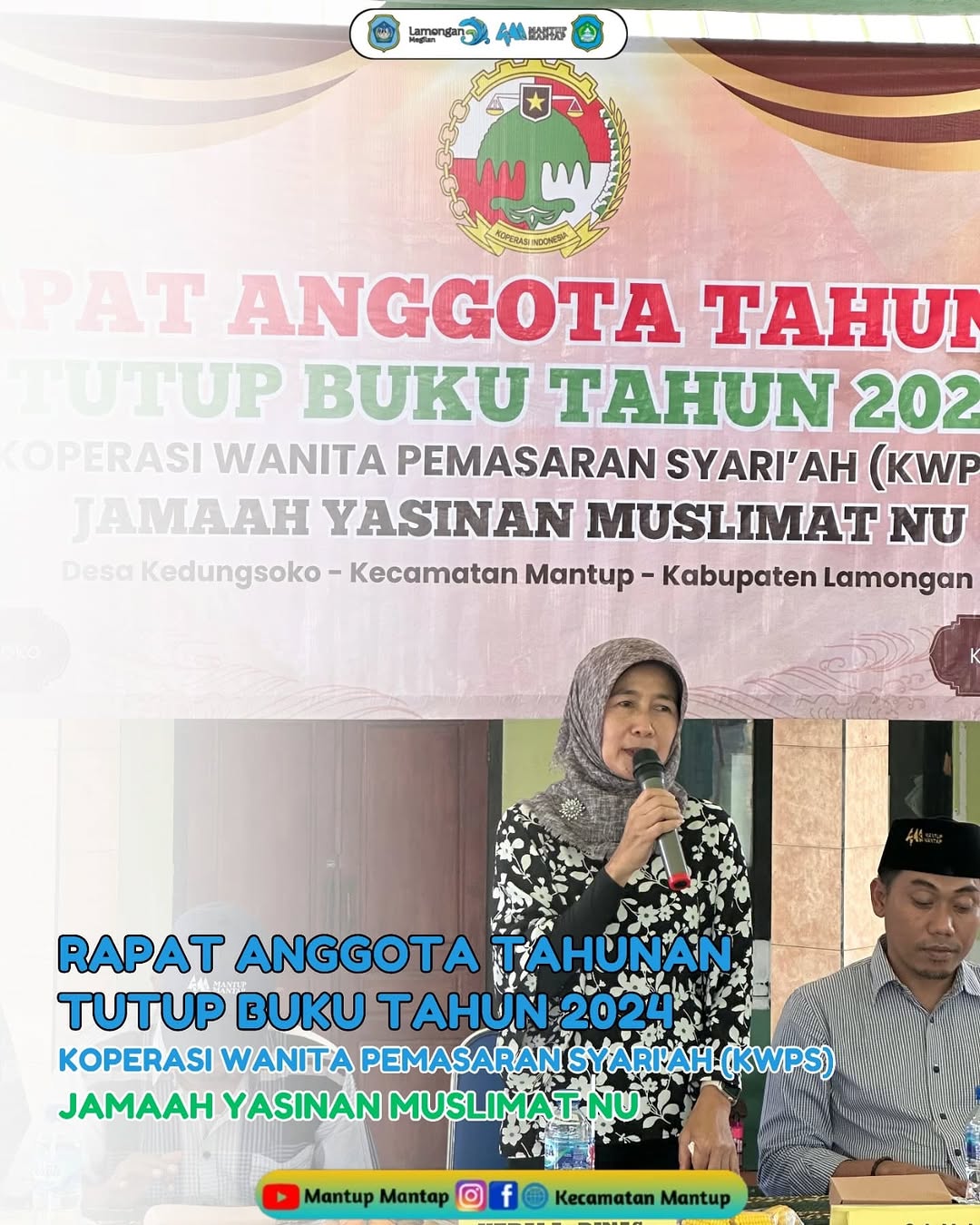 Rapat Anggota Tahunan Tutup Buku Tahun 2024 Koperasi Wanita Pemasaran Syari'ah (KWPS) Jamaah Yasinan Muslimat NU Desa Kedungsoko Kecamatan Mantup Tahun 2025