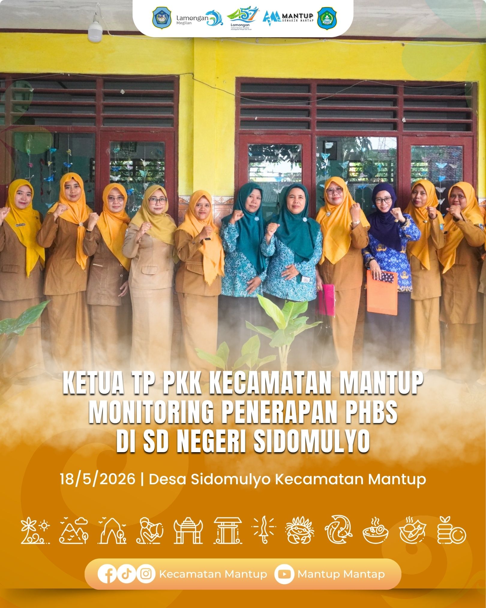 Foto: Ketua TP PKK Kecamatan Mantup Monitoring Penerapan PHBS di SD Negeri Sidomulyo