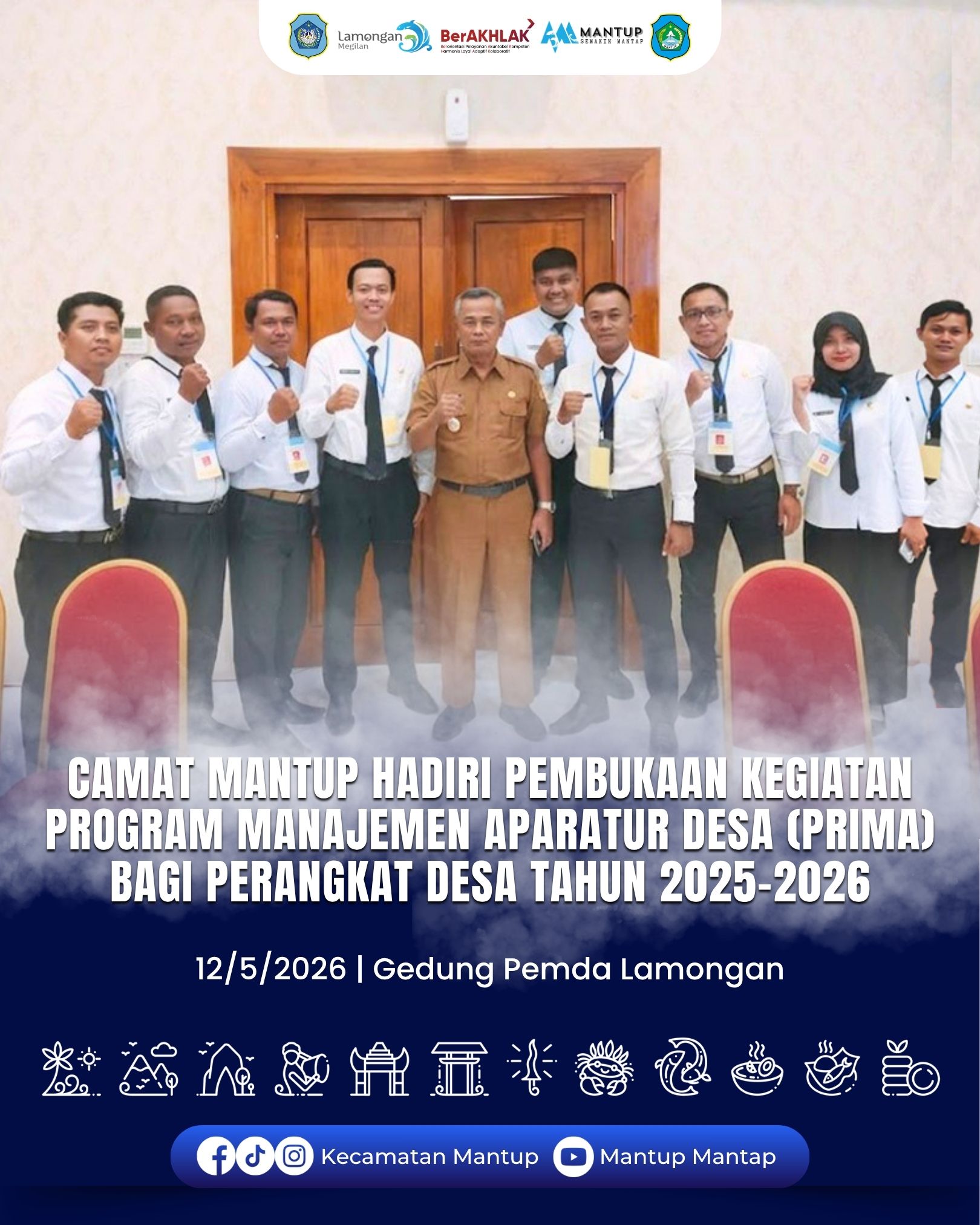 Foto: Camat Mantup Hadiri Pembukaan Kegiatan Program Manajemen Aparatur Desa (PRIMA) Bagi Perangkat Desa Tahun 2025-2026