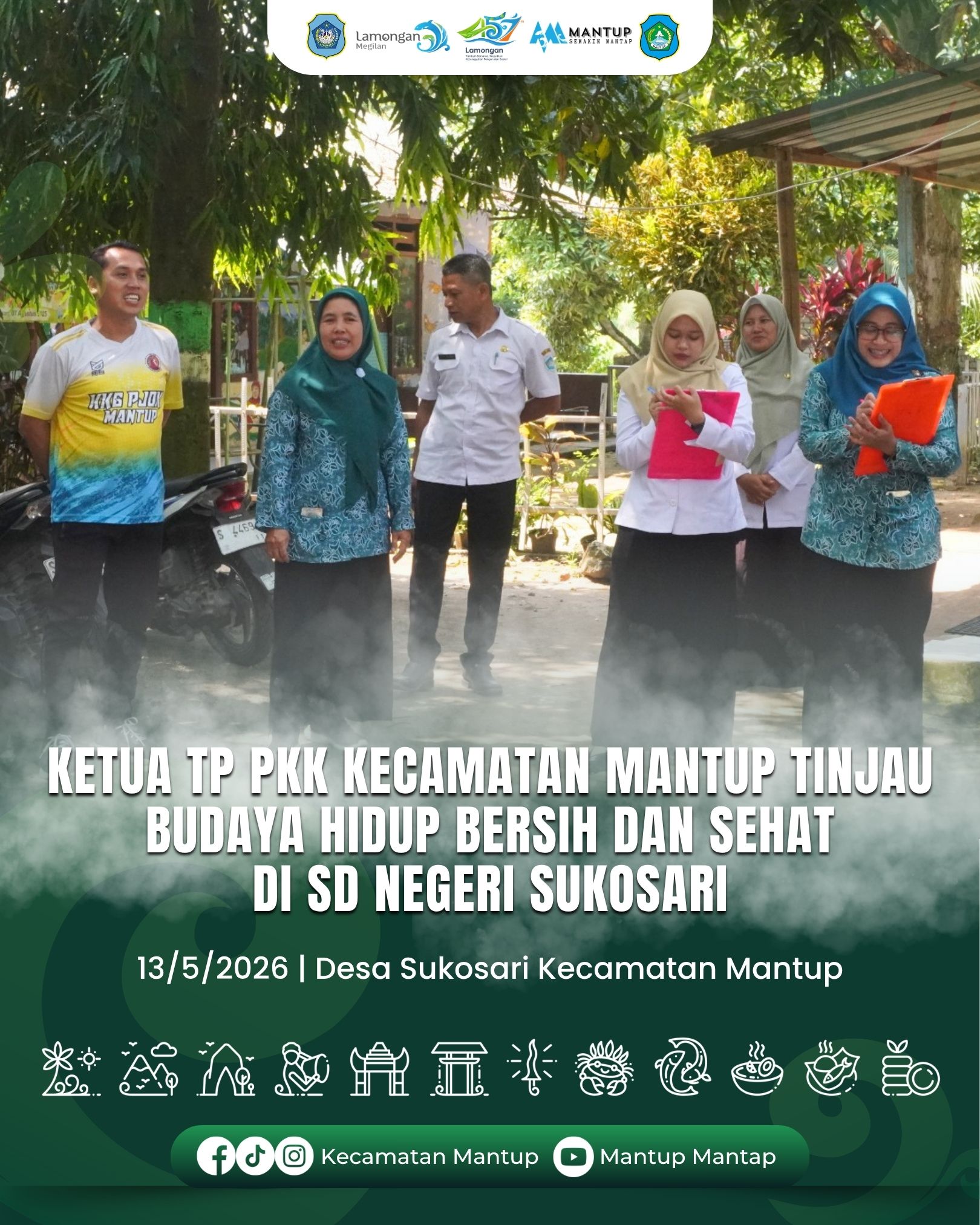 Foto: Ketua TP PKK Kecamatan Mantup Tinjau Budaya Hidup Bersih dan Sehat di SD Negeri Sukosari
