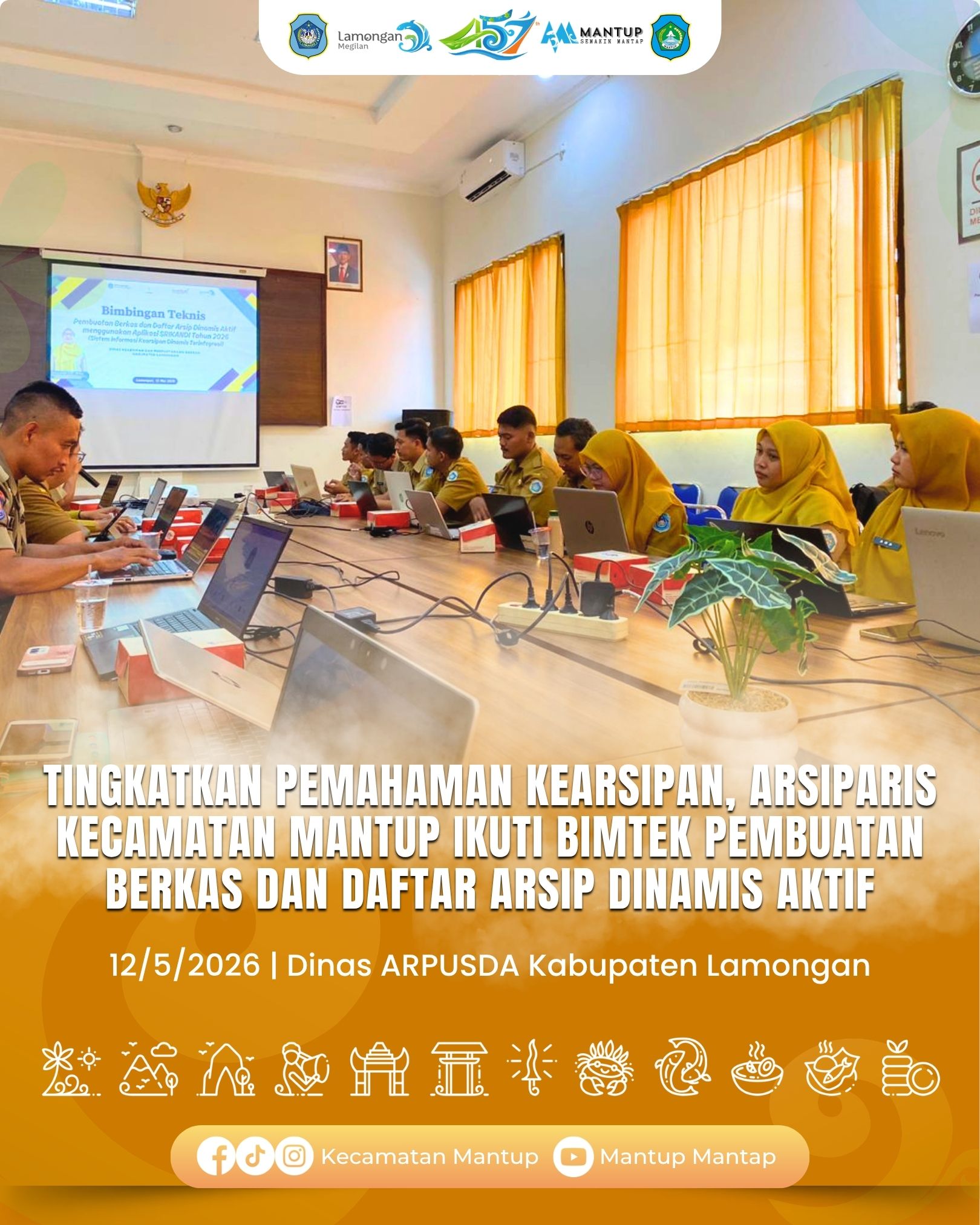 Foto: Tingkatkan Pemahaman Kearsipan, Arsiparis Kecamatan Mantup Ikuti Bimbingan Teknis Pembuatan Berkas dan Daftar Arsip Dinamis Aktif