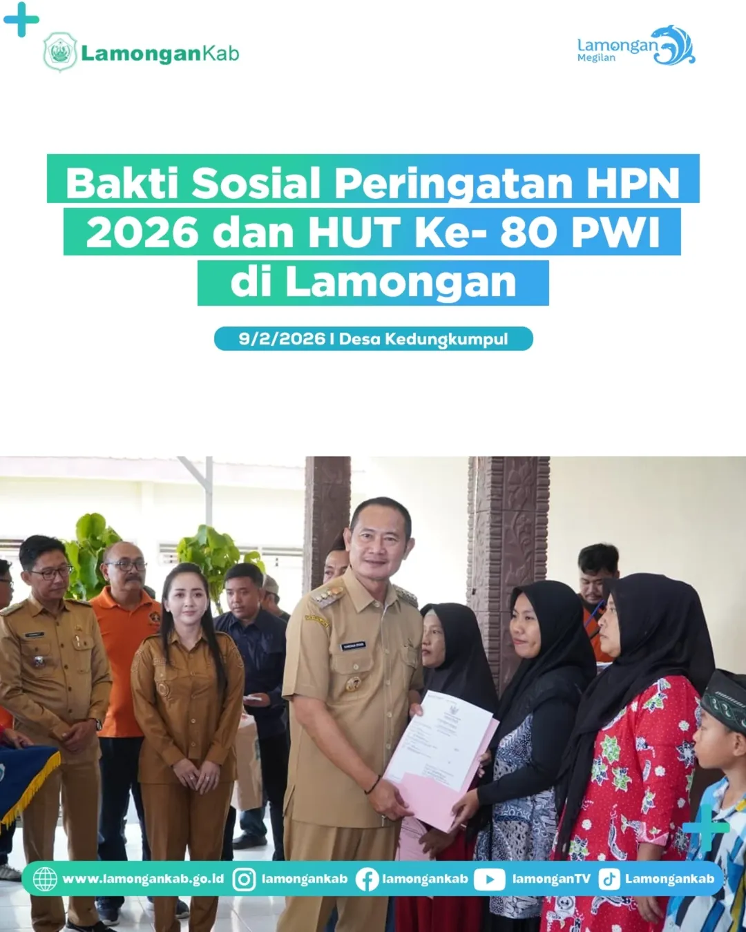Foto: Bakti Sosial Peringatan HPN 2026 dan HUT Ke-80 PWI di Lamongan