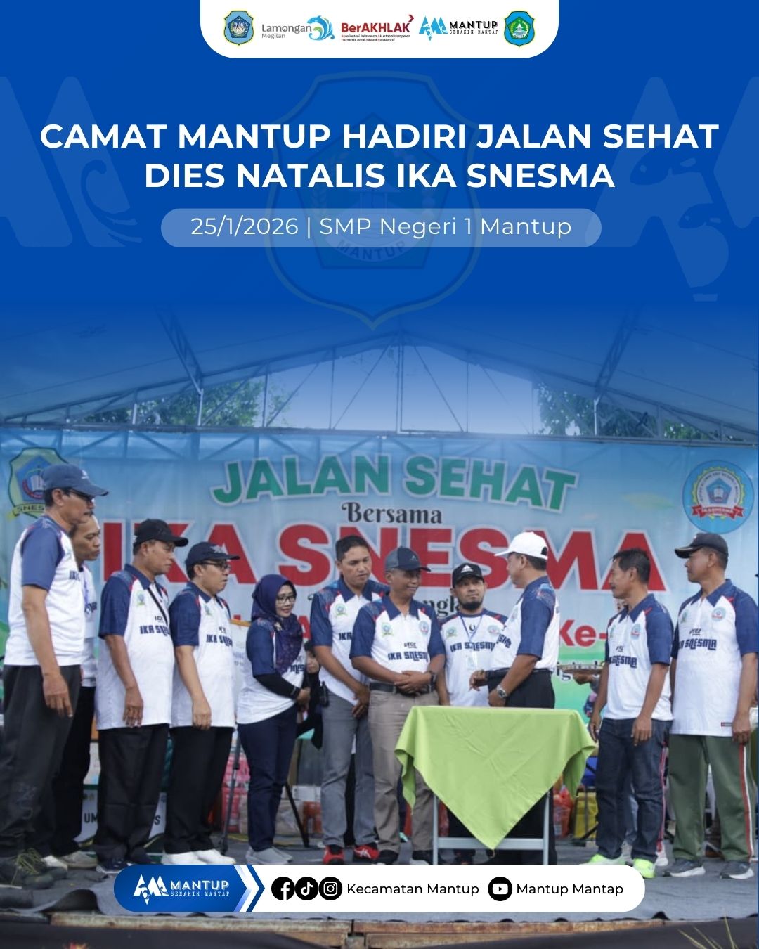 Foto: Camat Mantup Hadiri Jalan Sehat Dies Natalis IKA SNESMA