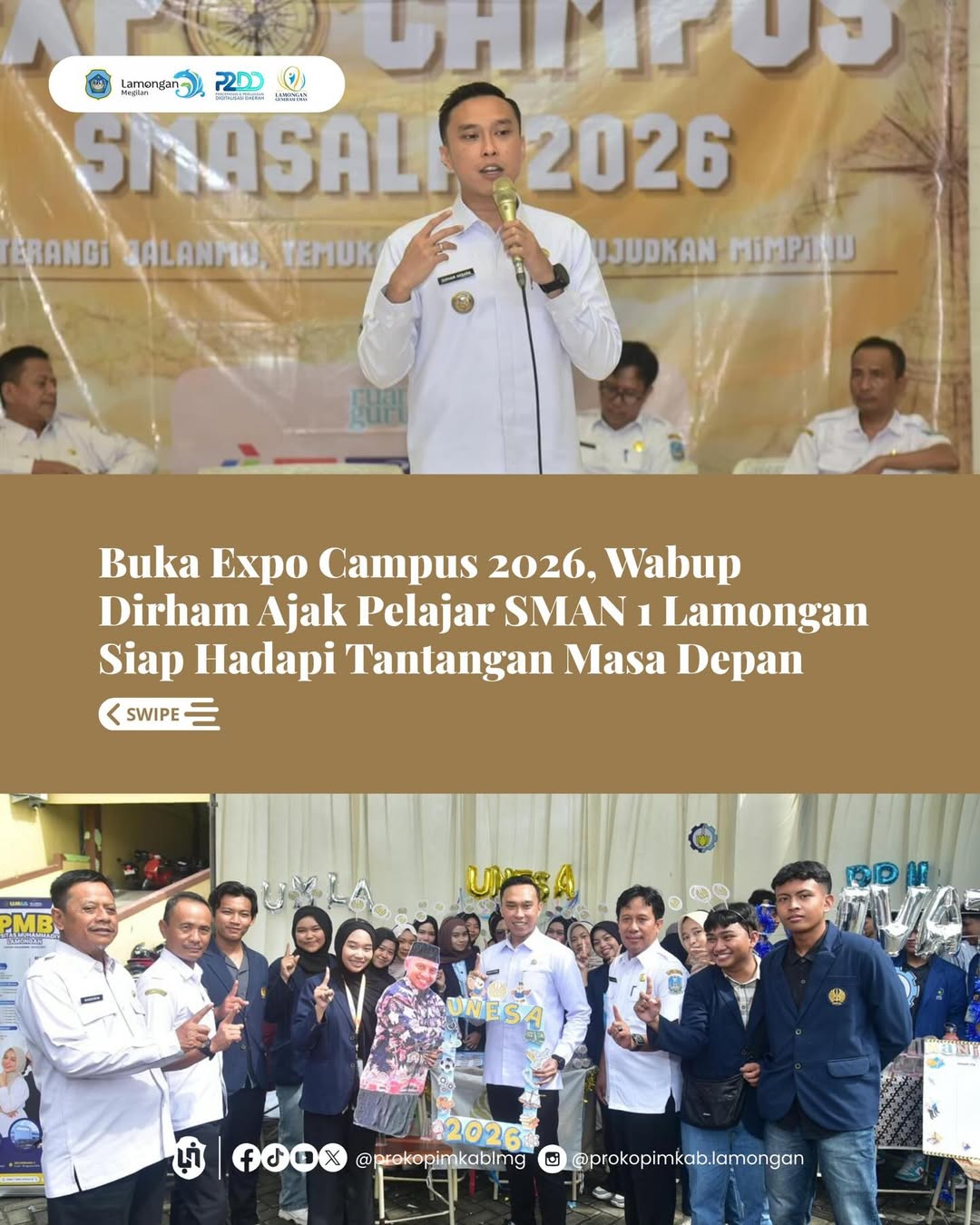 Foto: Buka Expo Campus 2026, Wabup Dirham Ajak Pelajar SMAN 1 Lamongan Siap Hadapi Tantangan Masa Depan