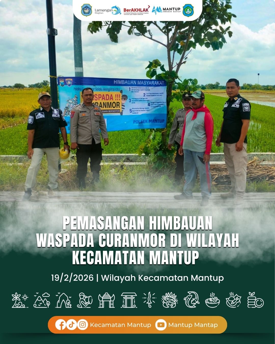 Foto: Pemasangan Himbauan Waspada Curanmor di Wilayah Kecamatan Mantup