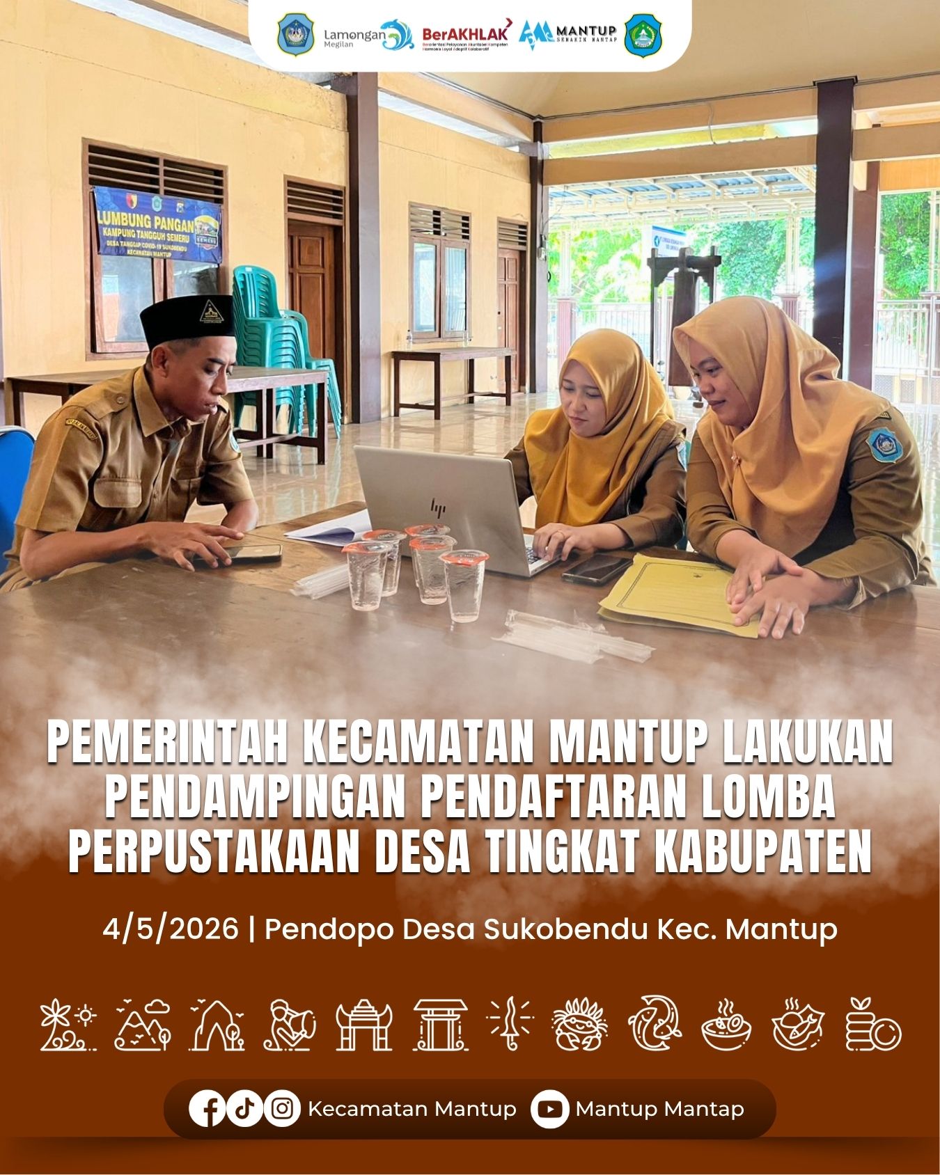 Foto: Pemerintah Kecamatan Mantup Lakukan Pendampingan Pendaftaran Lomba Perpustakaan Desa Kelurahan Tingkat Kabupaten