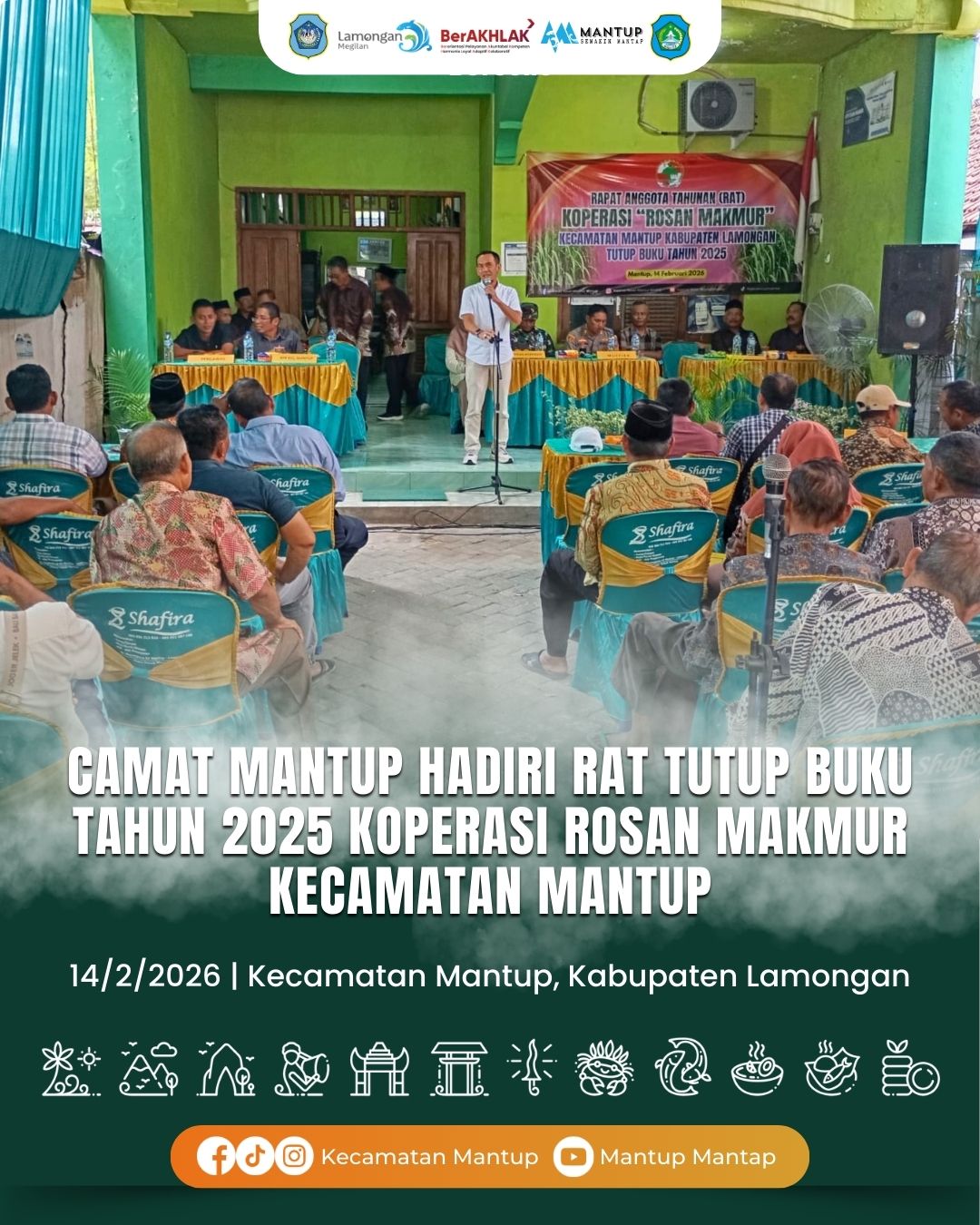 Foto: Camat Mantup Hadiri RAT Tutup Buku Tahun 2025 Koperasi Rosan Makmur Kecamatan Mantup