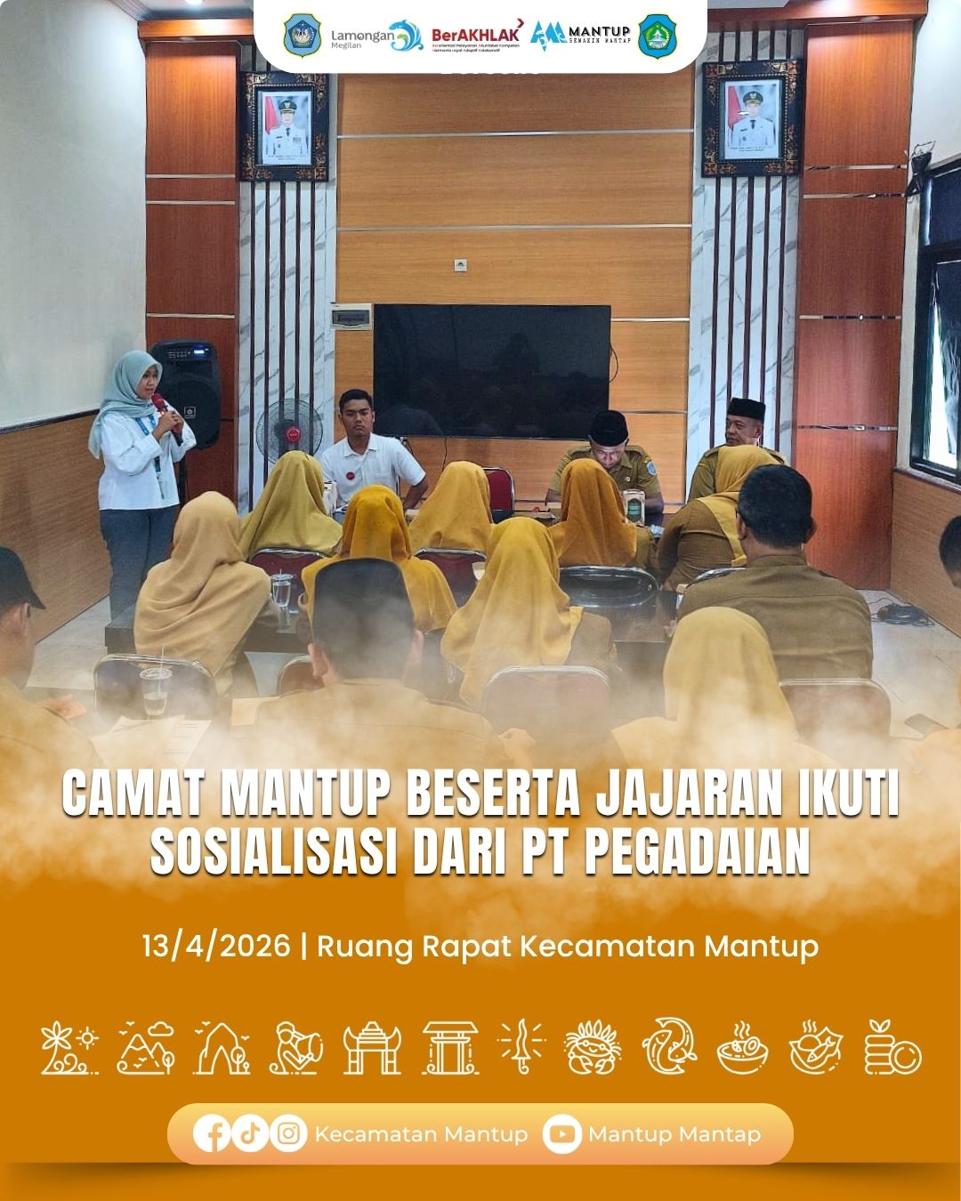 Foto: Camat Mantup Beserta Jajaran Ikuti Sosialisasi dari PT Pegadaian