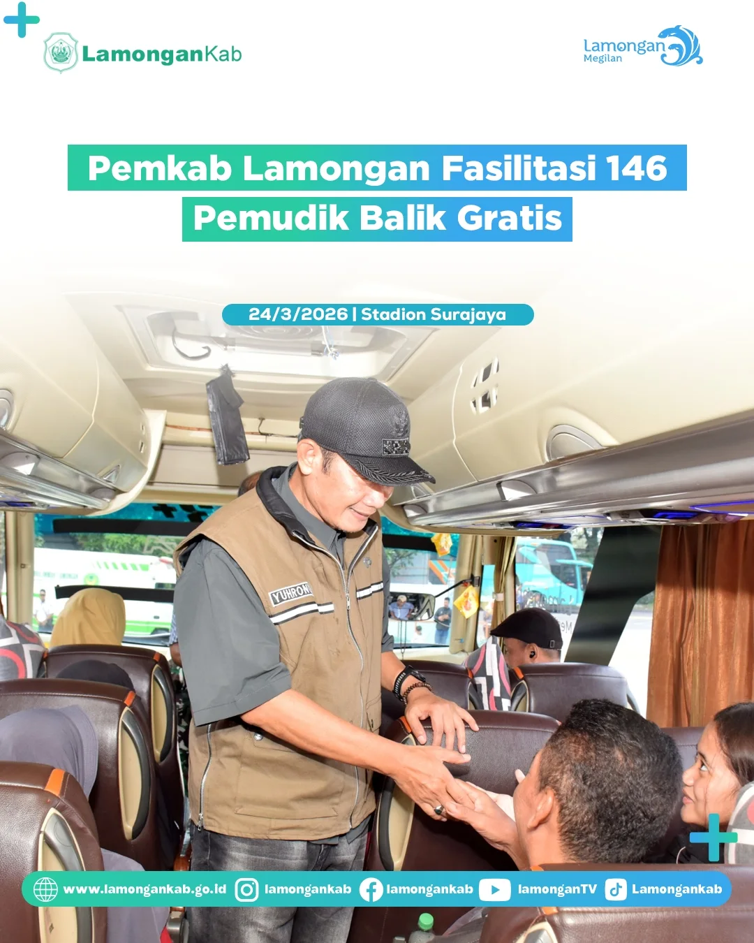 Foto: Pemkab Lamongan Fasilitasi 146 Pemudik Gratis