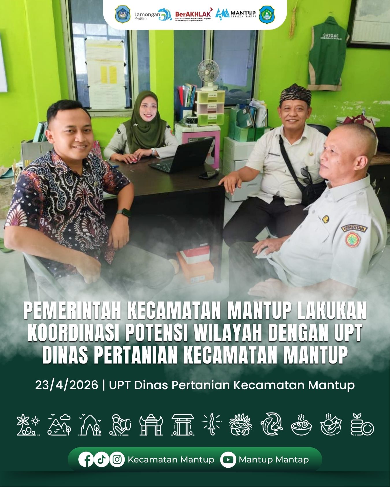 Foto: Pemerintah Kecamatan Mantup Lakukan Koordinasi Potensi Wilayah Dengan UPT Dinas Pertanian Kecamatan Mantup