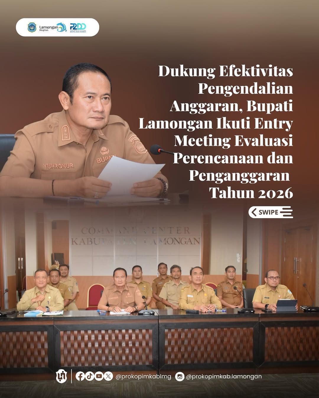 Foto: Dukung Efektivitas Pengendalian Anggaran, Bupati Lamongan Ikuti Entry Meeting Evaluasi Perencanaan dan Penganggaran Tahun 2026