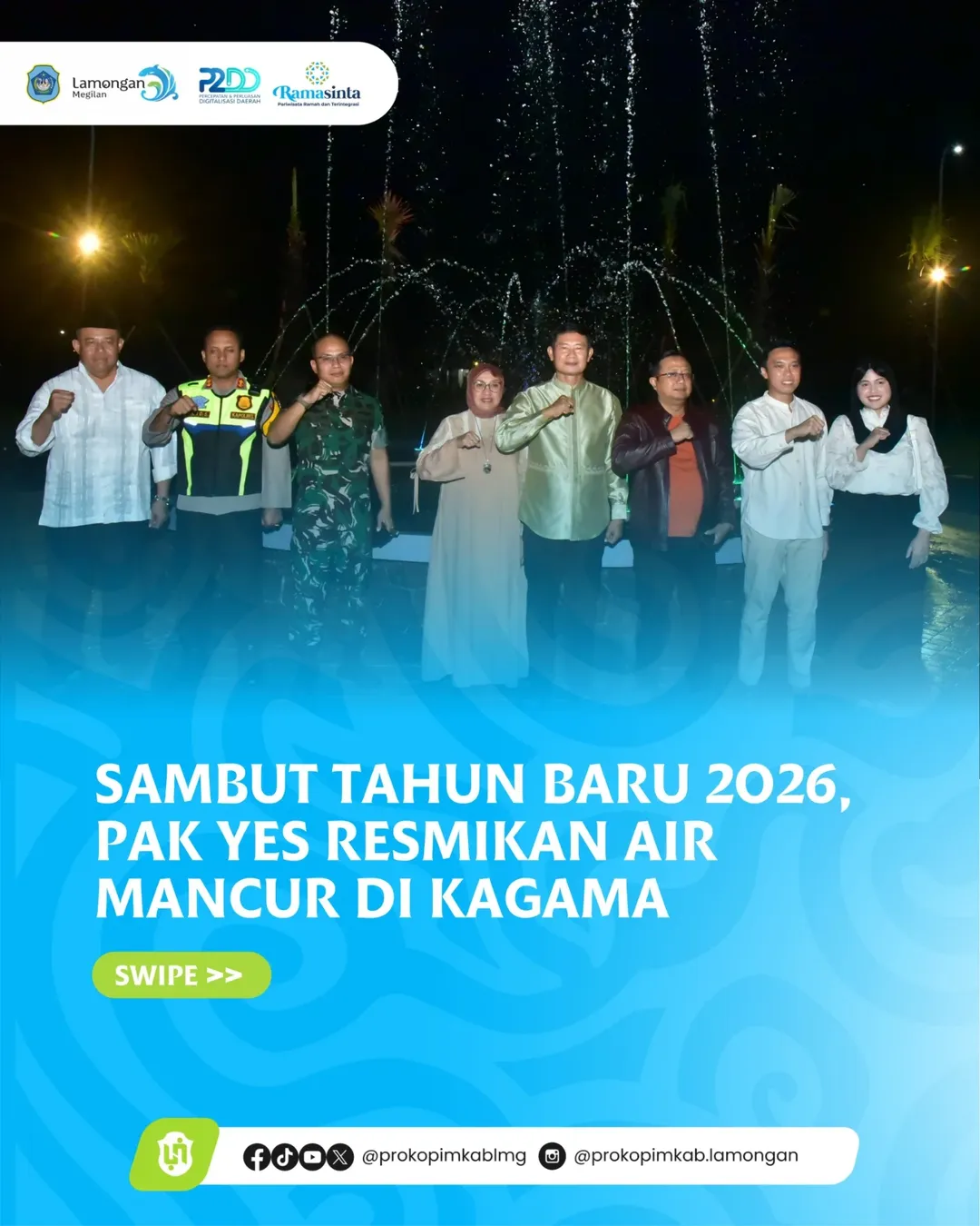 Foto: Sambut Tahun Baru 2026, Pak YES Resmikan Air Mancur di Kagama