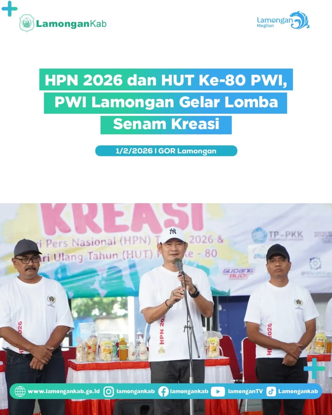 Foto: HPN 2026 dan HUT Ke-80 PWI, PWI Lamongan Gelar Lomba Senam Kreasi