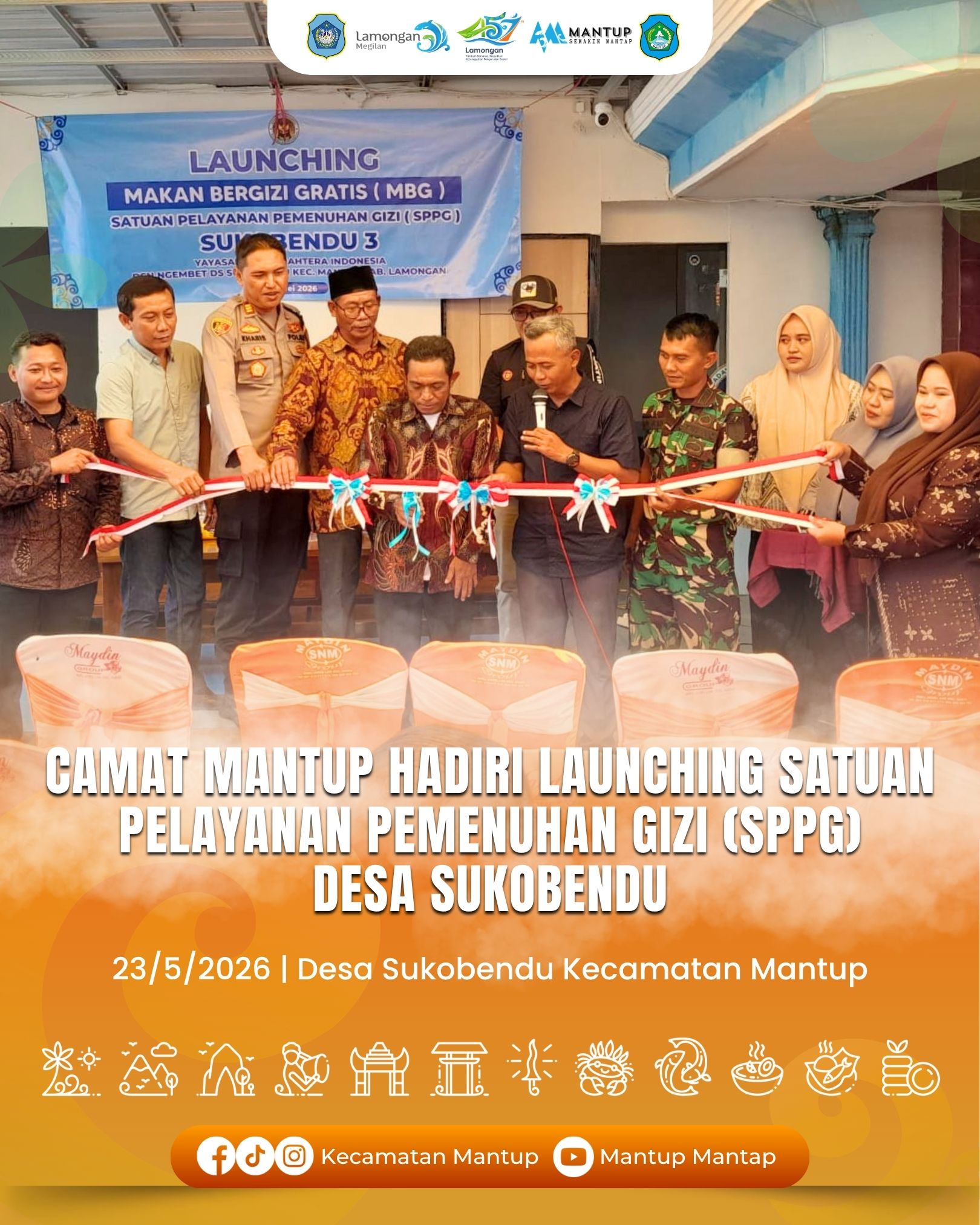 Foto: Camat Mantup Hadiri Launching Satuan Pelayanan Pemenuhan Gizi (SPPG) Desa Sukobendu