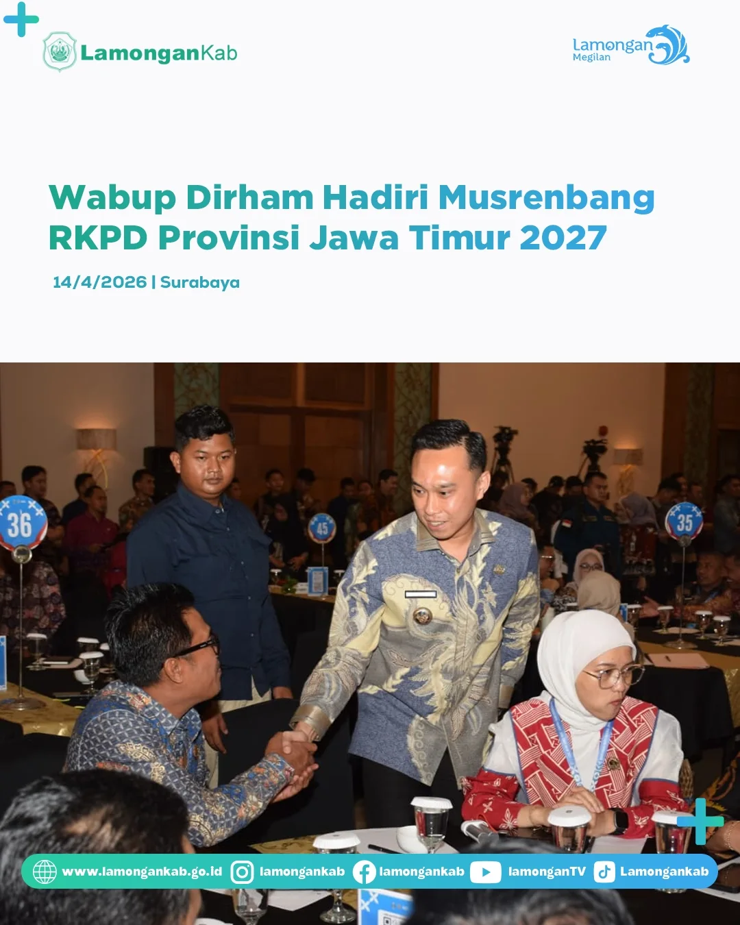 Foto: Wabup Dirham Hadiri Musrenbang RKPD Provinsi Jawa Timur 2027