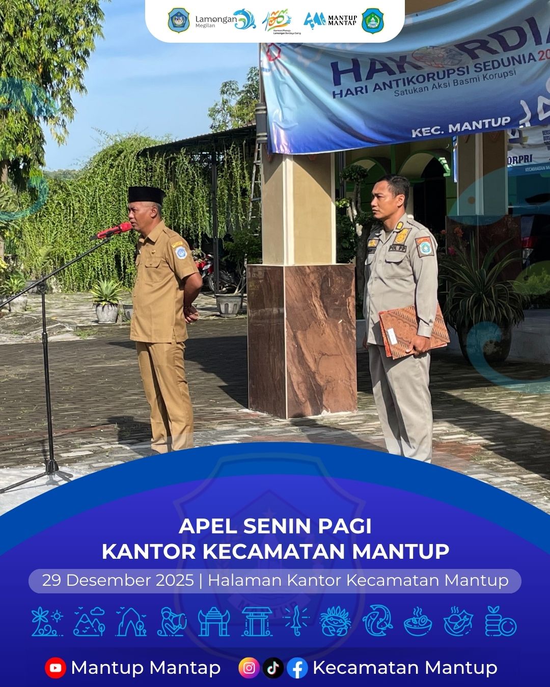 Foto: Apel Senin Pagi di Kantor Kecamatan Mantup: Perkuat Kesiapsiagaan Bencana dan Pengamanan Nataru