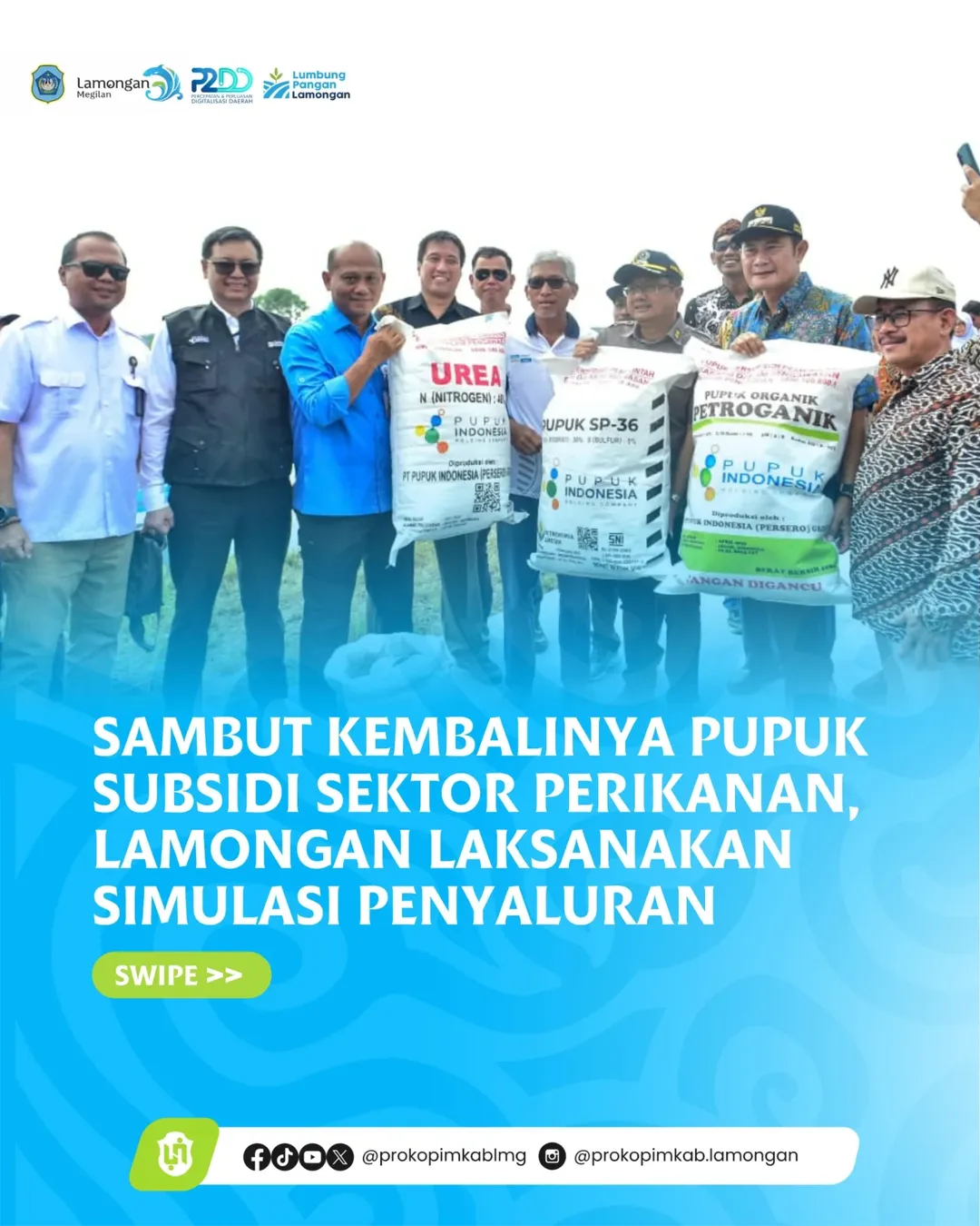 Foto: Sambut Kembalinya Pupuk Subsidi Sektor Perikanan, Lamongan Laksanakan Simulasi Penyaluran