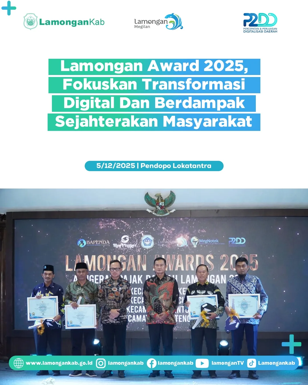 Foto: Lamongan Award 2025, Fokuskan Tranformasi Digital dan Berdamak Sejahterakan Masyarakat