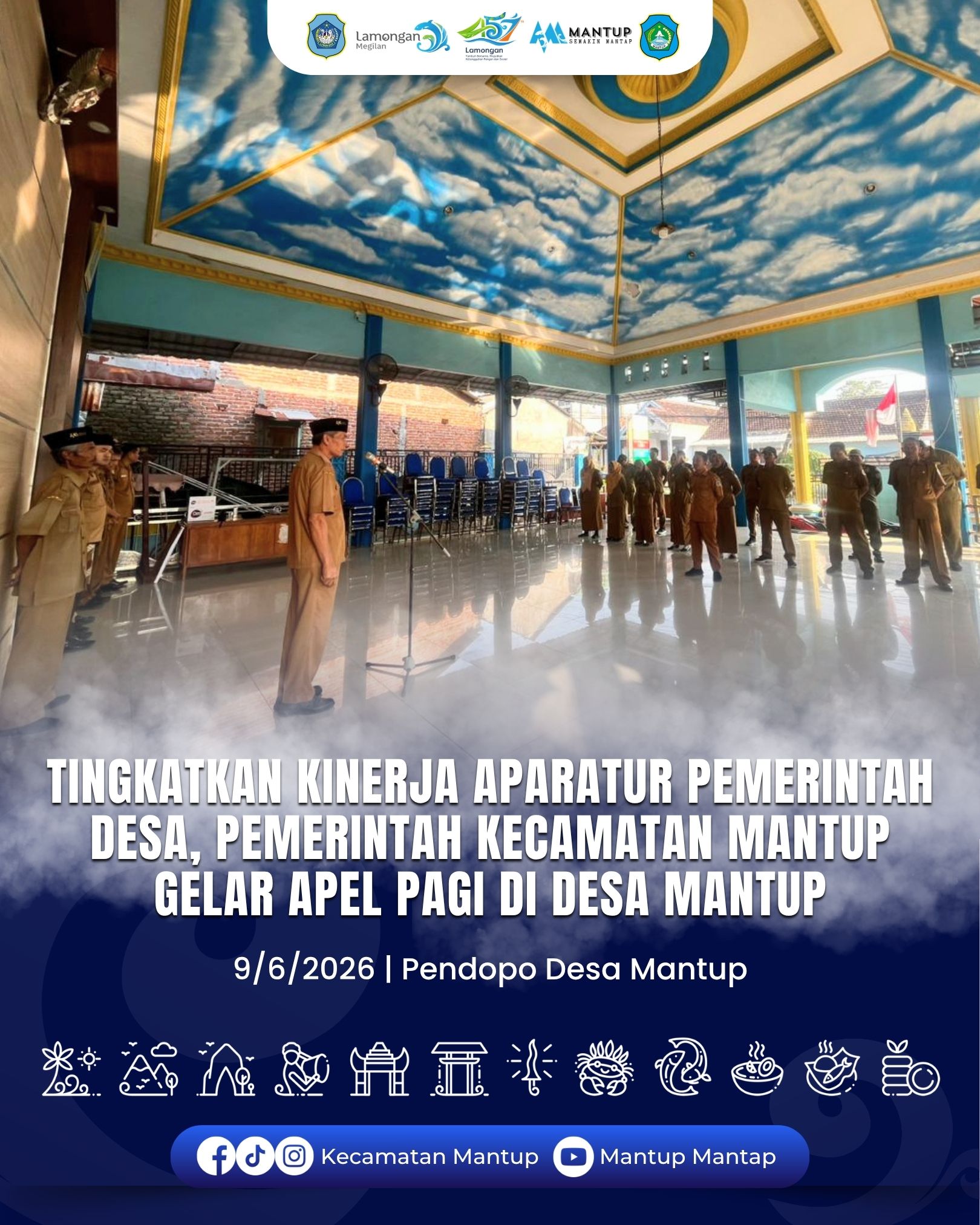 Foto: Tingkatkan Kinerja Aparatur Pemerintah Desa, Pemerintah Kecamatan Mantup Gelar Apel Pagi di Desa Mantup