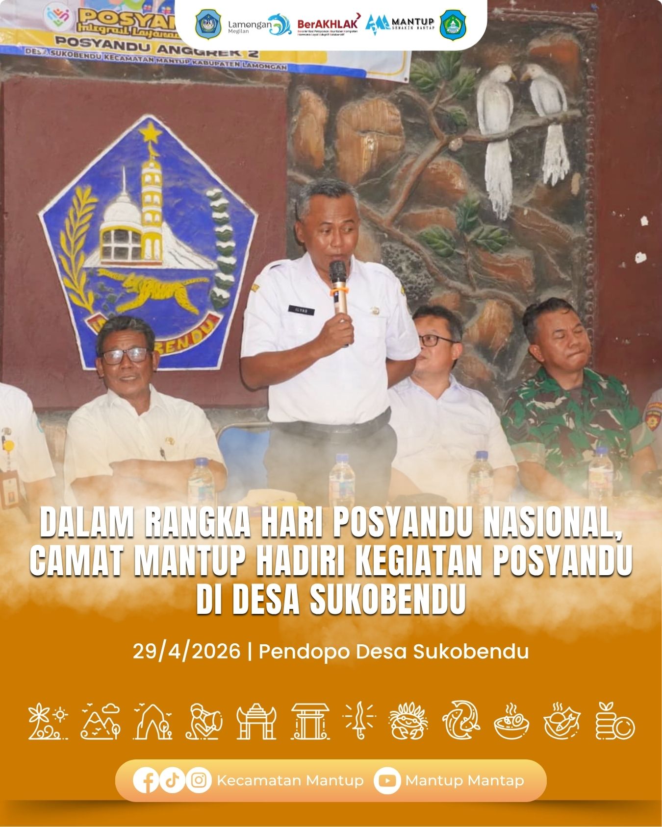 Foto: Dalam Rangka Hari Posyandu Nasional, Camat Mantup Hadiri Kegiatan Posyandu di Desa Sukobendu