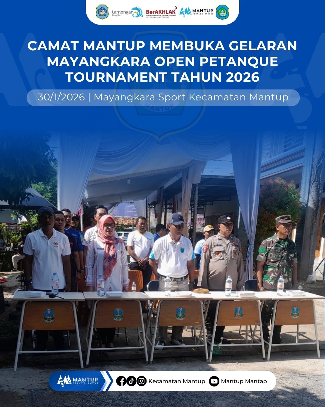 Foto: Camat Mantup Membuka Gelaran Mayangkara Open Pelajar Petanque Tournament Tahun 2026