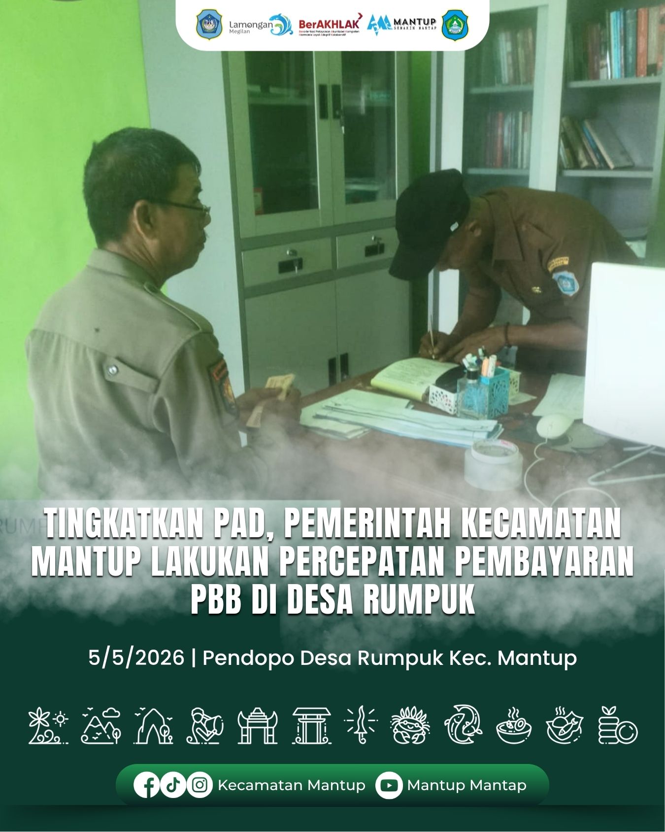 Foto: Tingkatkan PAD, Pemerintah Kecamatan Mantup Lakukan Percepatan Pembayaran PBB Di Desa Rumpuk