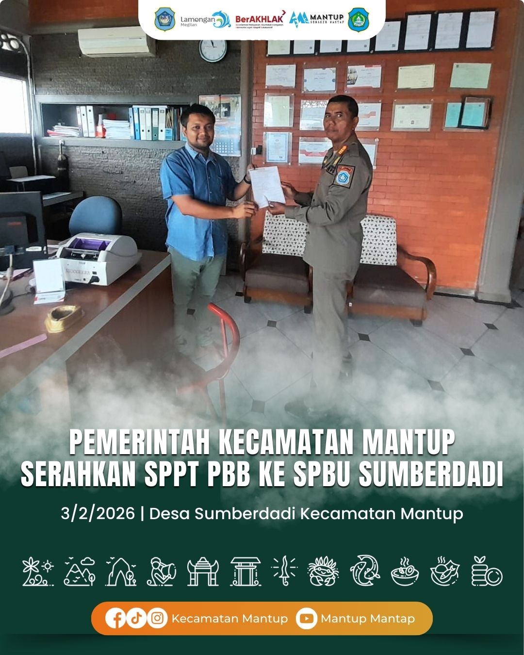 Foto: Pemerintah Kecamatan Mantup Serahkan SPPT PBB ke SPBU Sumberdadi